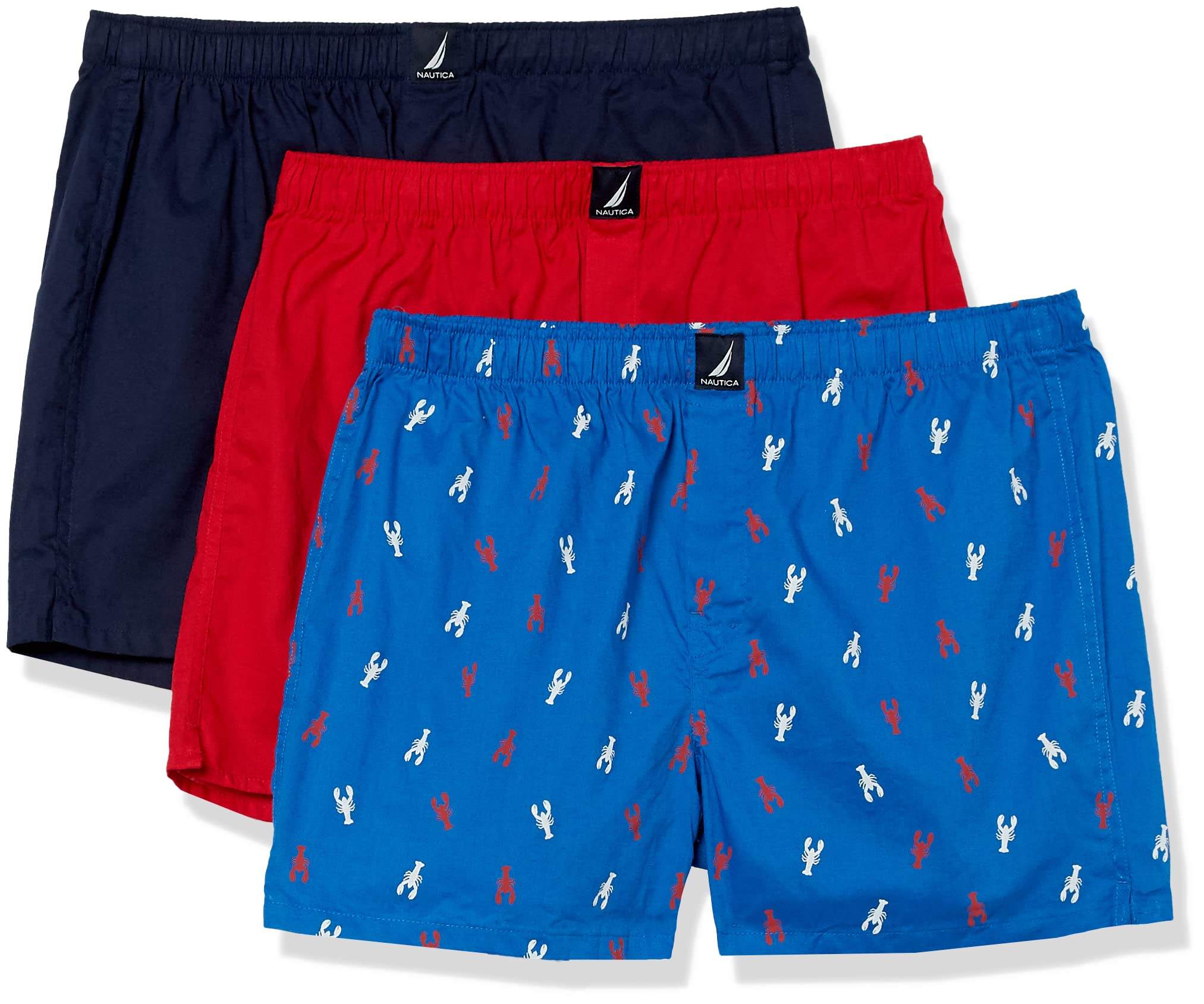 Nautica Men's Classic Cotton 3-Pack Woven Boxers