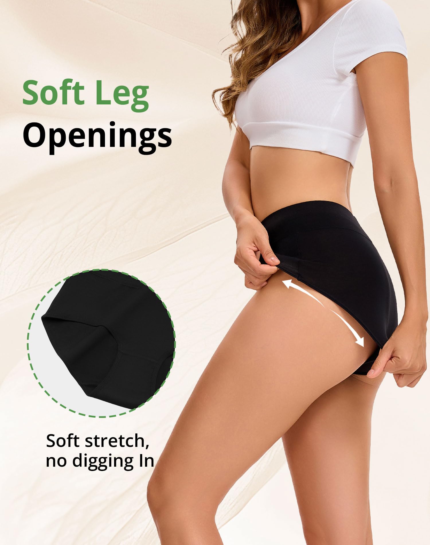 Women's Cotton Underwear High Waisted Briefs 5-Pack