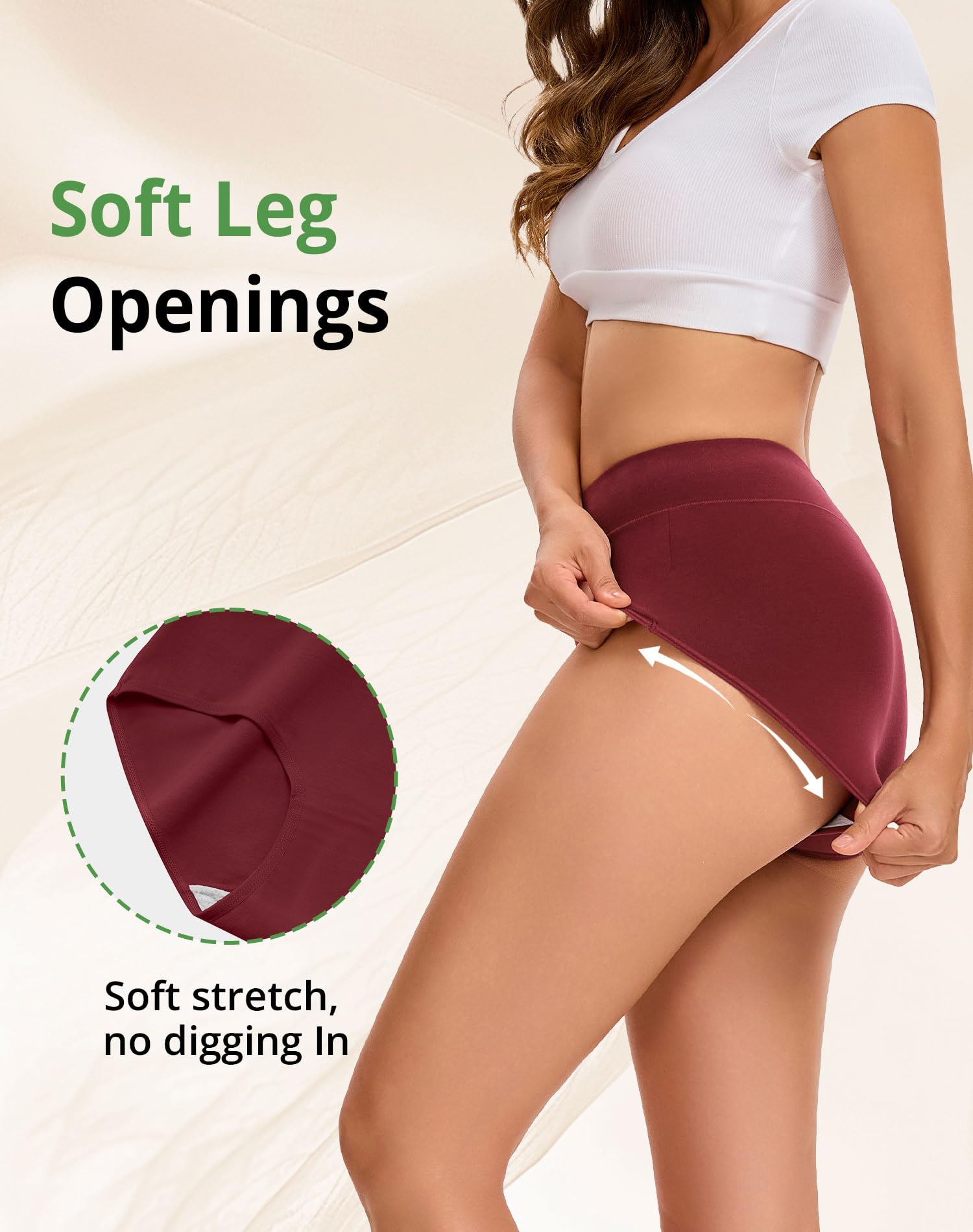 Women's Cotton Underwear High Waisted Briefs 5-Pack