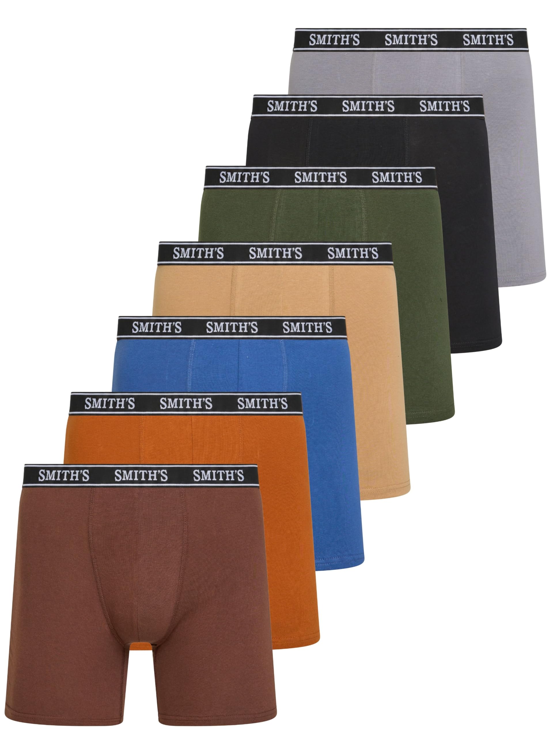 Smiths Mens Underwear 7 Pack Mens Boxer Briefs for Men Soft Cotton Stretch