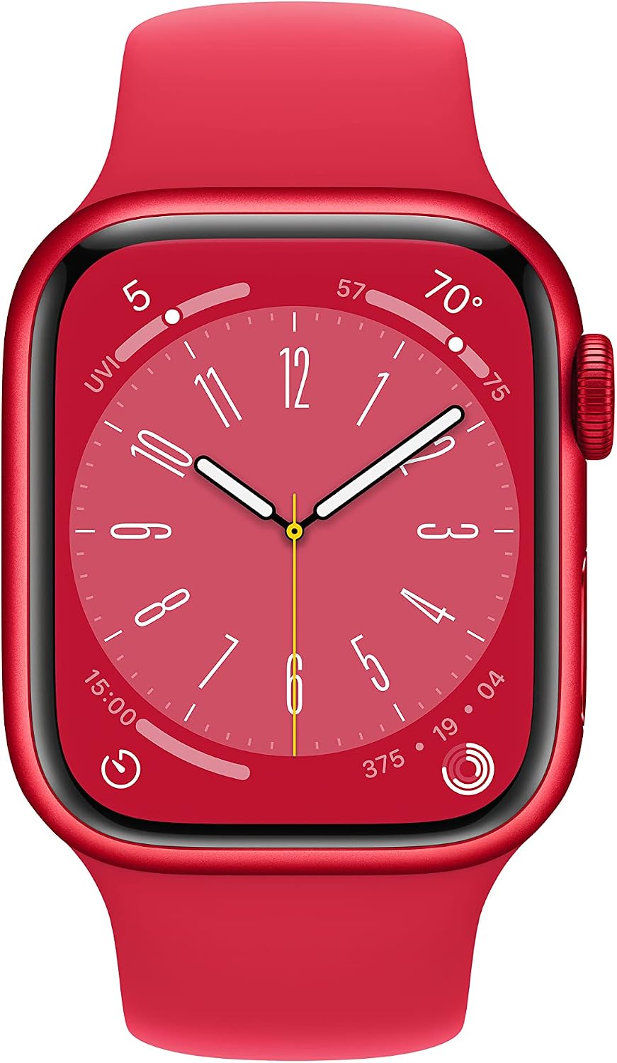 Apple Watch Series 8 [GPS + Cellular 41mm] Smart watch w/ (PRODUCT)RED Aluminum Case w/ (PRODUCT)RED Sport Band-M/L. Fitness Tracker, Blood Oxygen & ECG Apps, Always-On Retina Display, Water Resistant