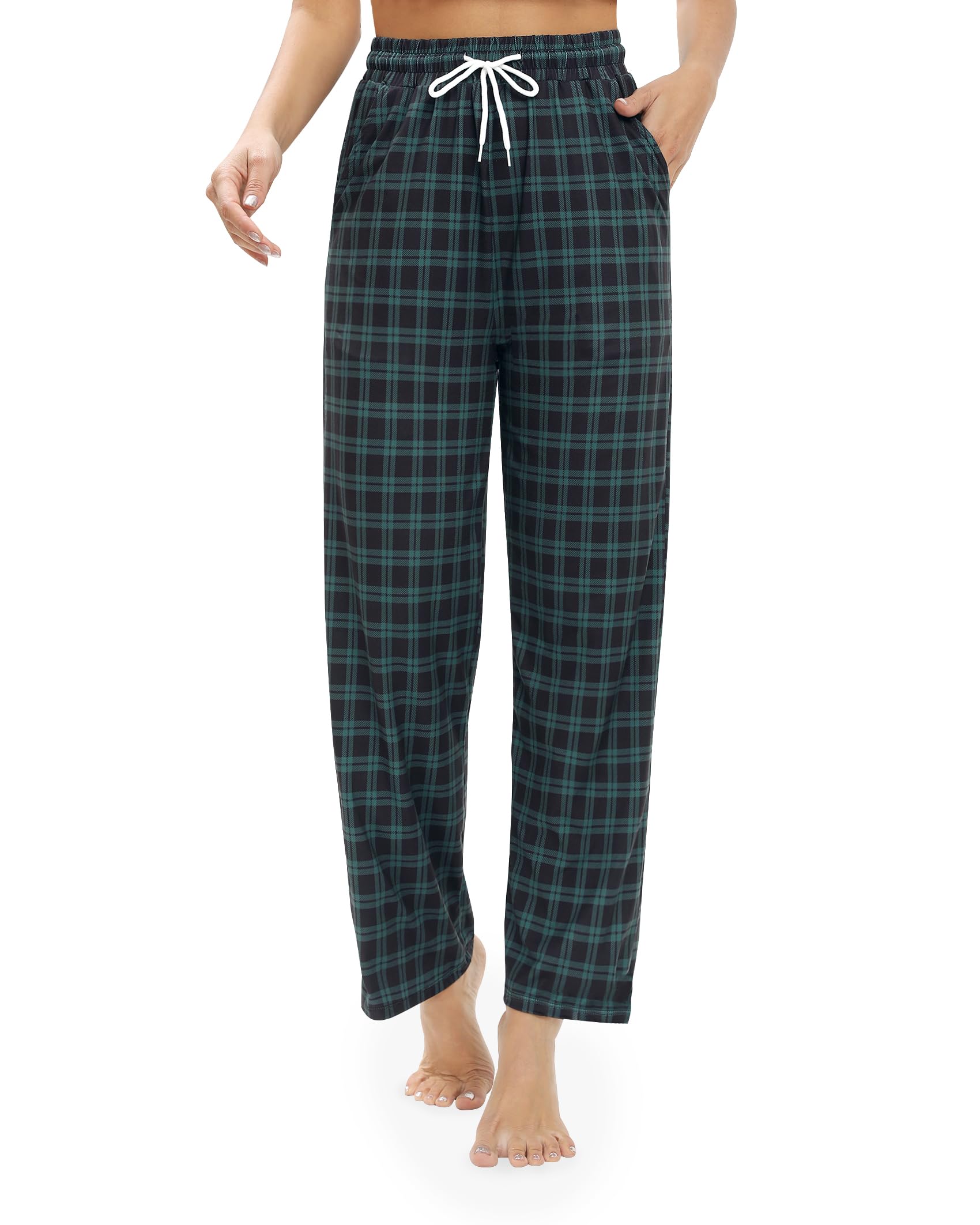 Womens Pajama Pants Plaid Stretch Comfy Lounge Pants Sleep Bottoms Y2K PJ