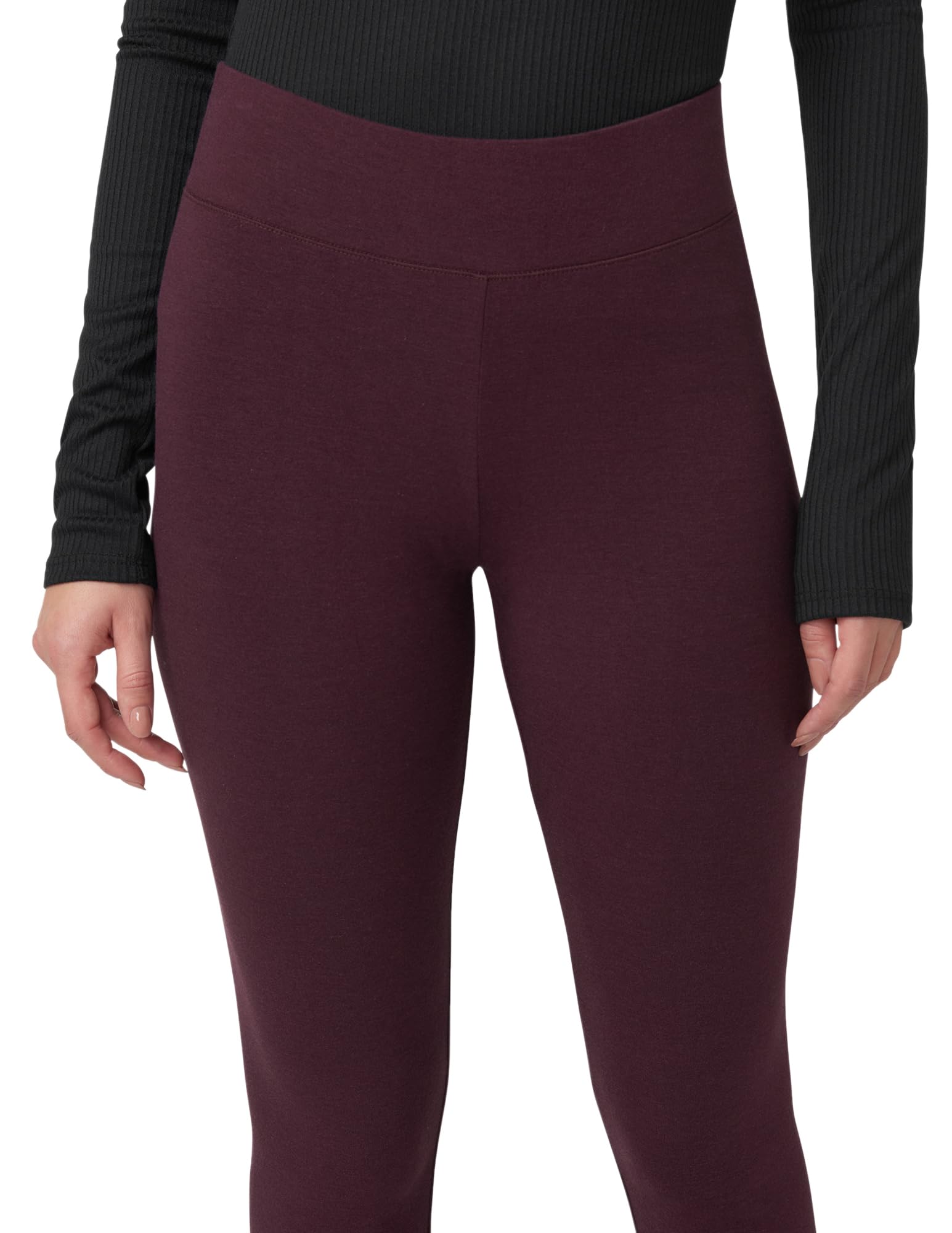 HUE Women’s Cotton Ultra Legging with Wide Waistband, Available in Capri and Legging Length