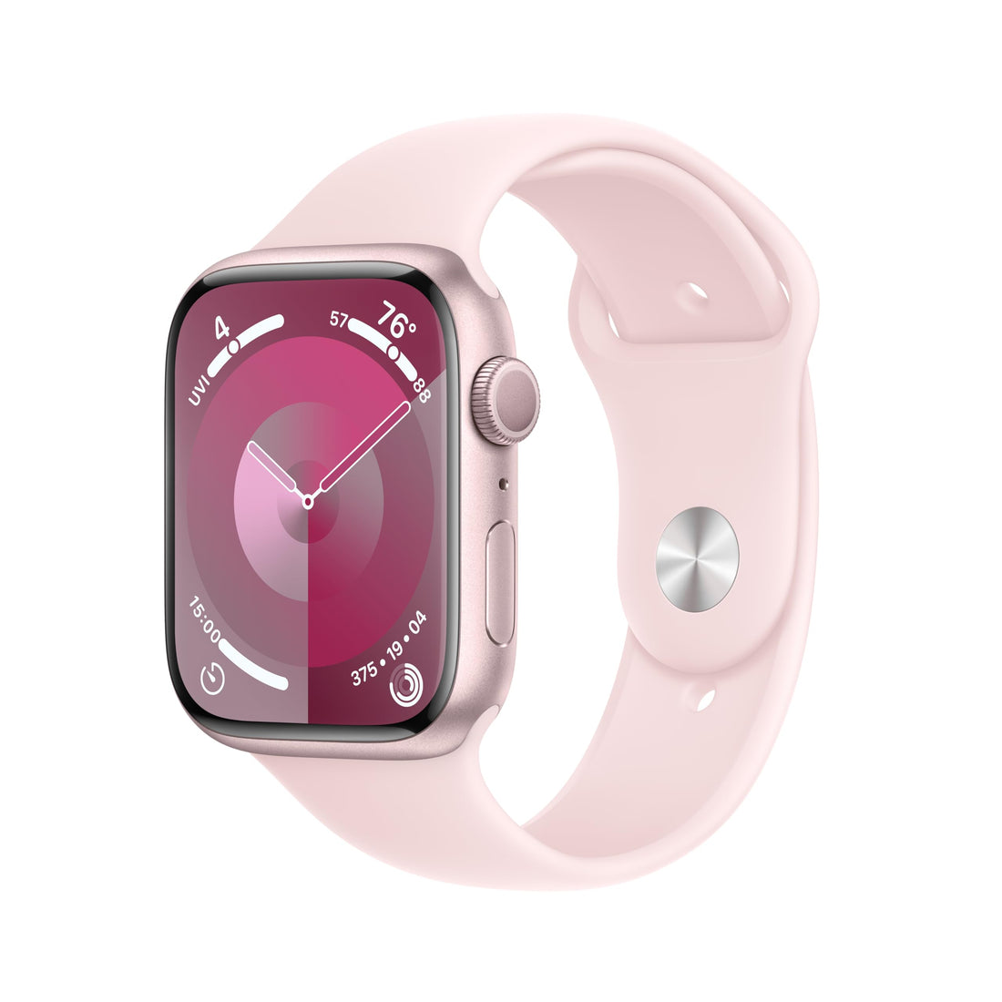 Apple Watch Series 9 [GPS, 45mm] - Starlight Aluminum Case with Starlight Sport Band, S/M (Renewed)