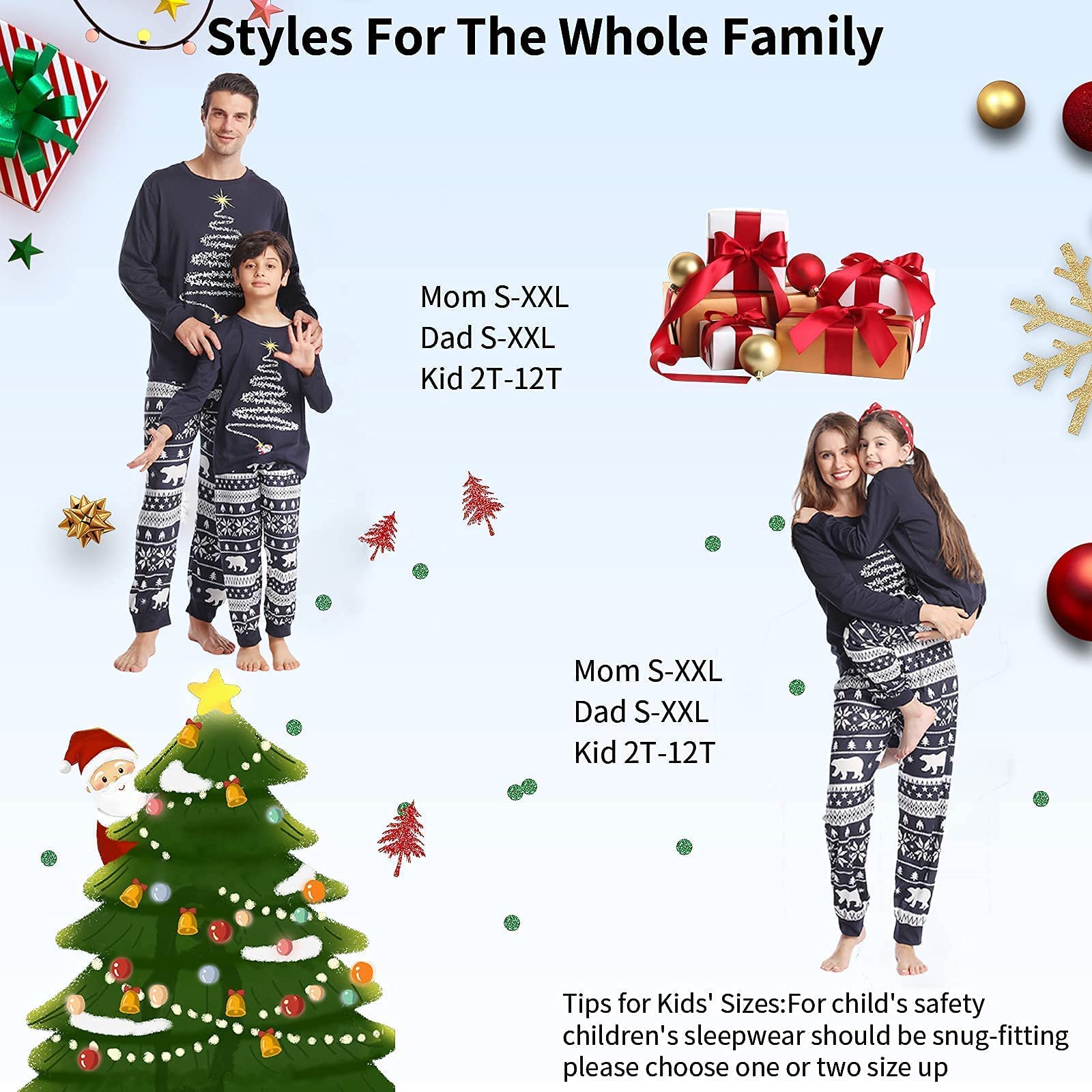 Family Christmas Pajamas Matching sets,Matching Christmas Pajamas Set for family,Womens Sleepwear, Xmas PJS Set