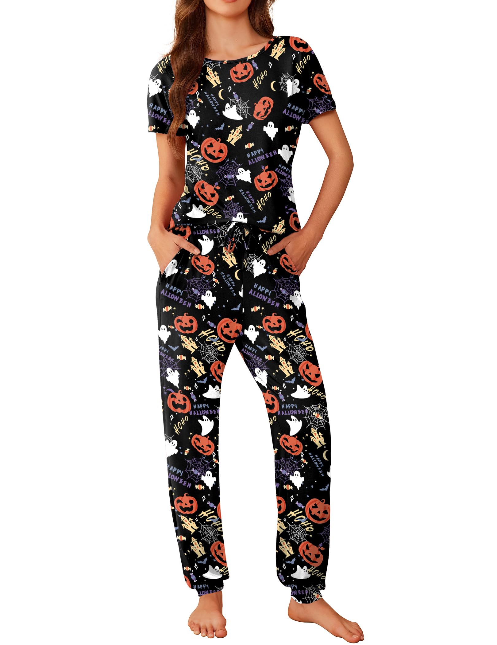 Ekouaer Pajamas for Womens Set Soft 2 Piece Loungewear with Jogger Pants