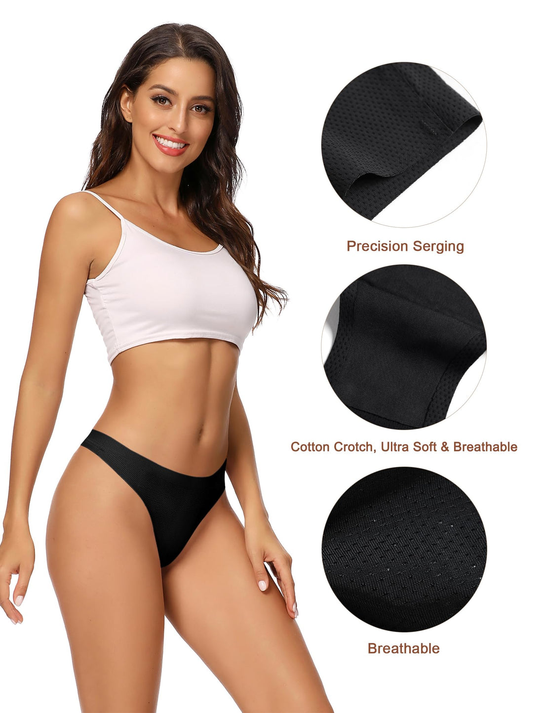 voenxe Women Bikini Underwear,Seamless Breathable Ladies No Show Panties | 5 Pack Invisible Comfortable Briefs,No Seam Soft Woman Mesh Workout Undies,Elastic Comfy Stretch Gym Hipster Panty, Multipack