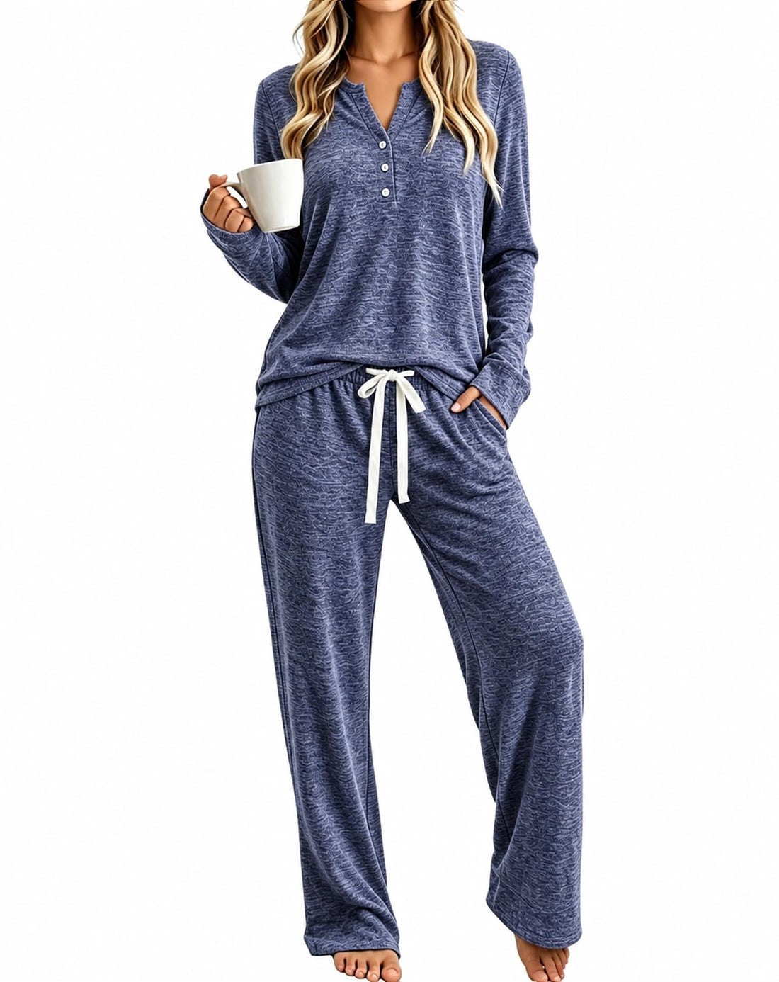 Womens Pajamas Set Long Sleeve Soft Loungewear 2 Pieces Fall&Winter