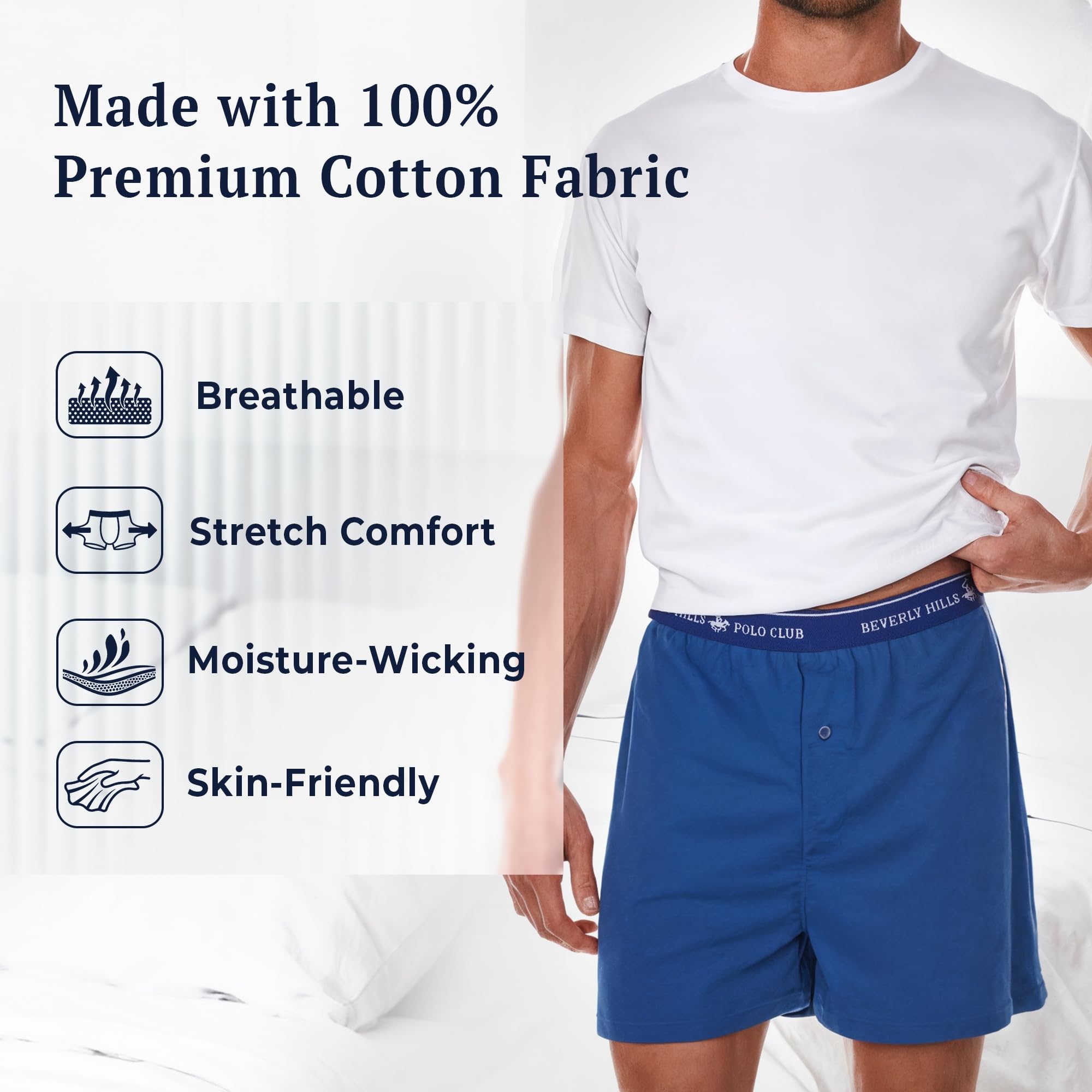 Beverly Hills Polo Club Men's Beverly Hills Polo Club Men's 8 Pack Knit Boxer