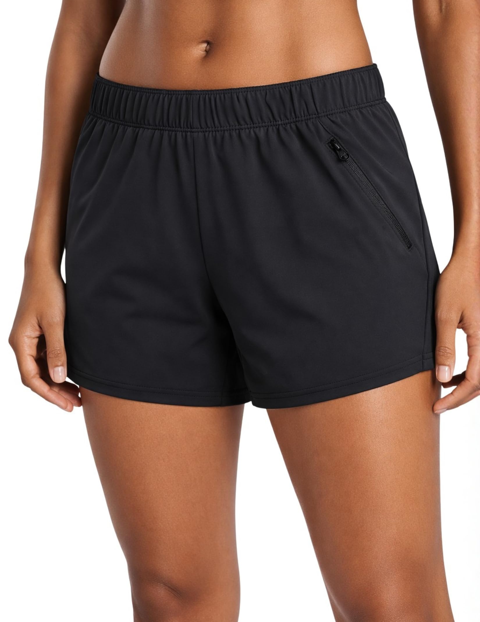 Liberty Imports 1 or 5 Pack Womens Lounge Workout Shorts with Zipper Pockets 5" Inseam Lightweight Athletic Casual Shorts