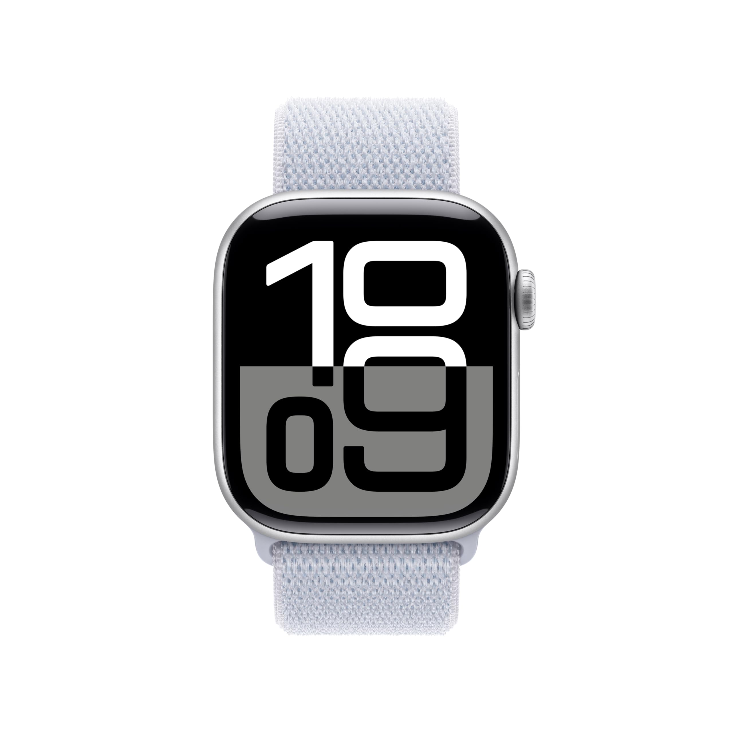 Apple Watch Series 10 [GPS 42mm case] Smartwatch with Silver Aluminum Case with Blue Cloud Sport Loop. Fitness Tracker, ECG App, Always-On Retina Display, Carbon Neutral