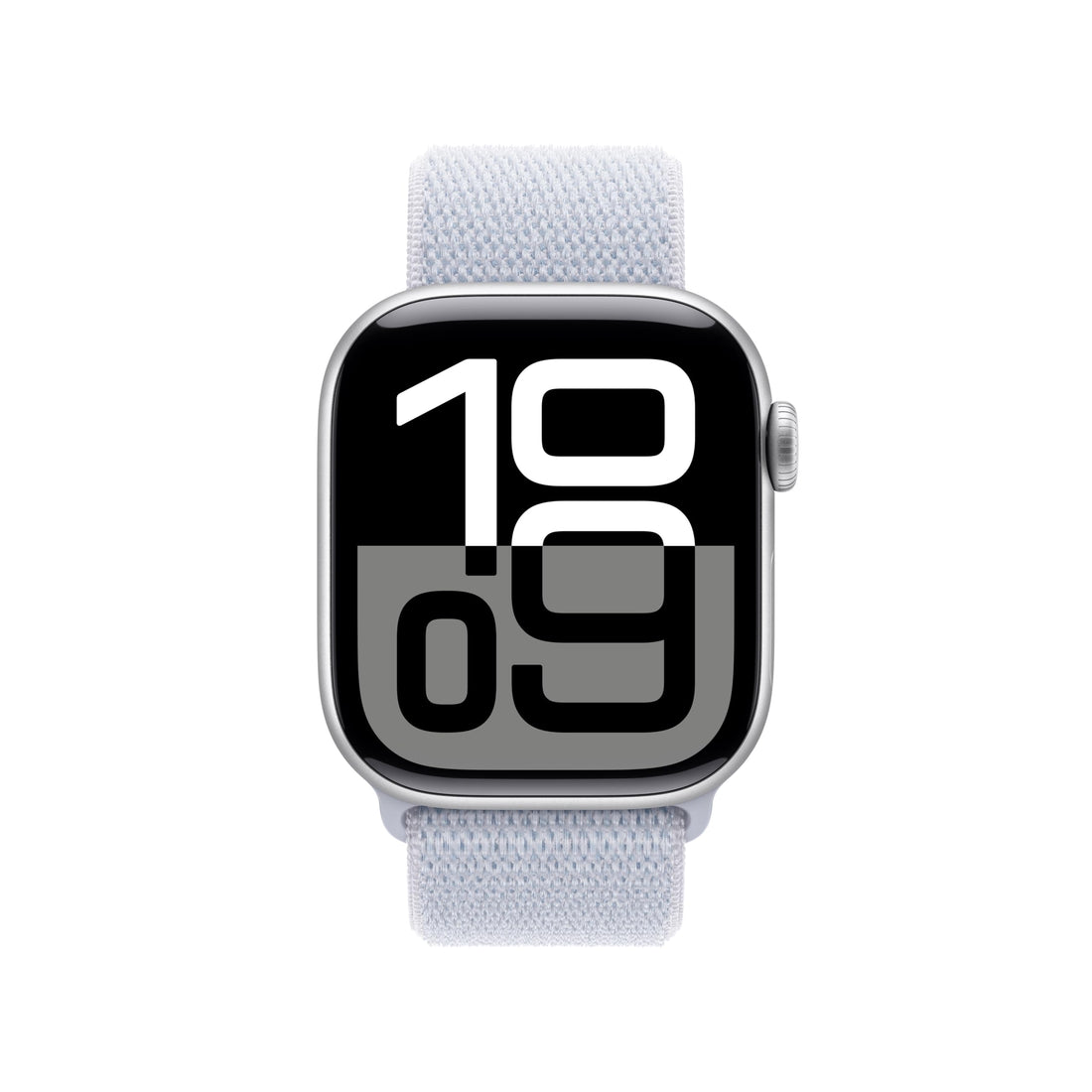 Apple Watch Series 10 [GPS 42mm case] Smartwatch with Silver Aluminum Case with Blue Cloud Sport Loop. Fitness Tracker, ECG App, Always-On Retina Display, Carbon Neutral