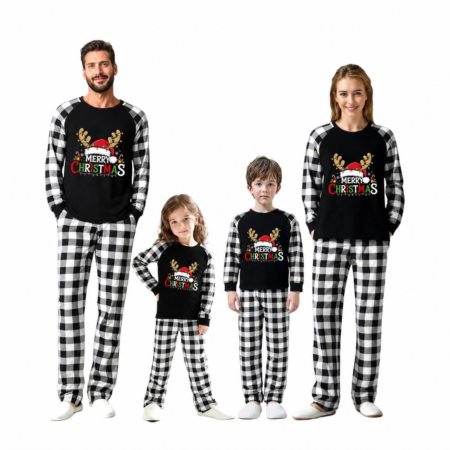 Family Christmas Match Pajamas Christmas Family Pjs Sets With Pocket