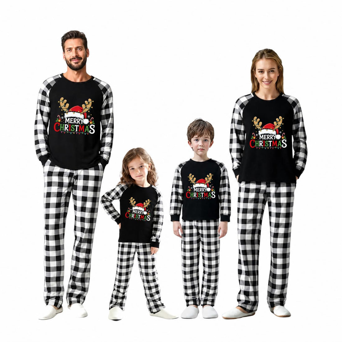 Family Christmas Match Pajamas Christmas Family Pjs Sets With Pocket