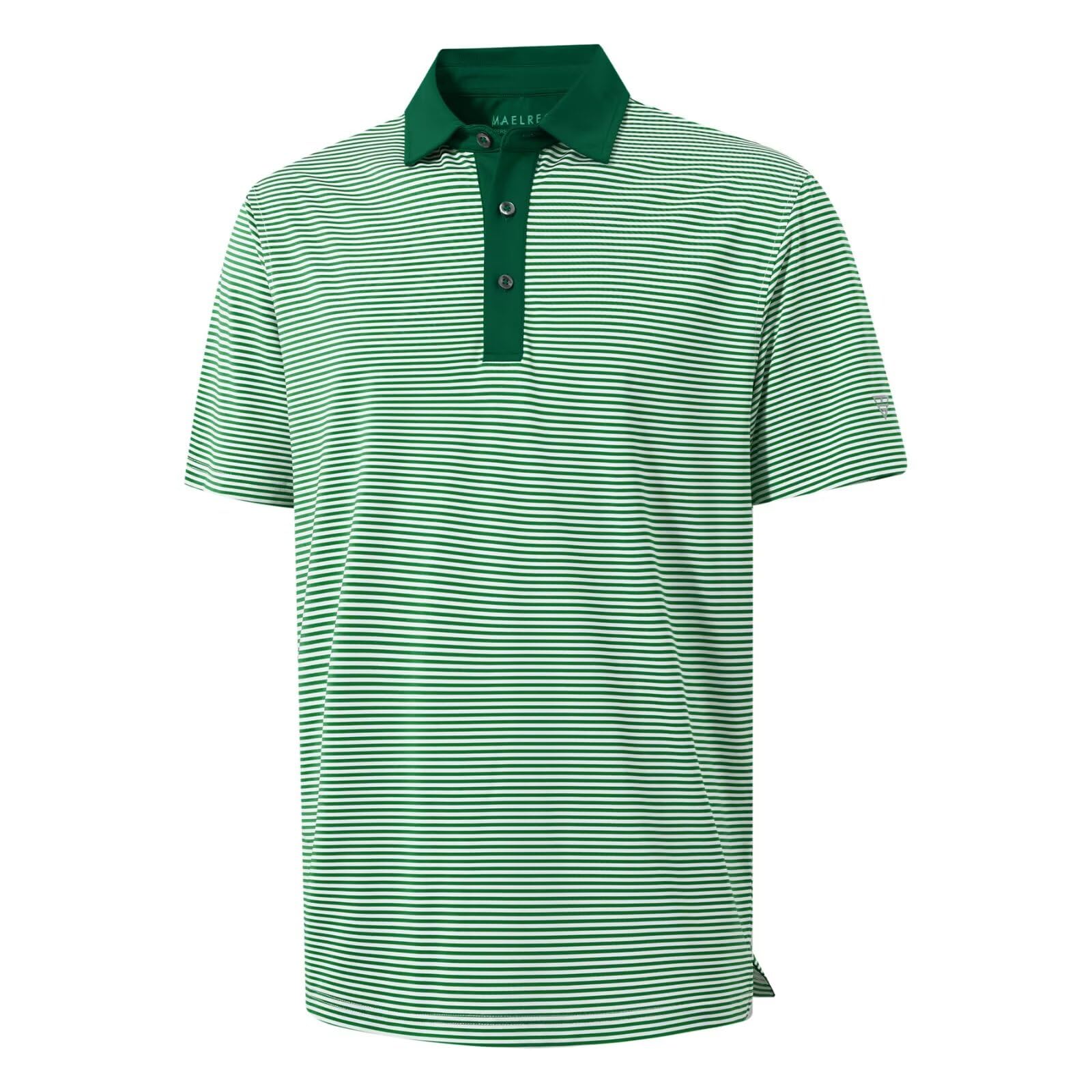 M MAELREG Golf Shirts for Men Moisture Wicking Dry Fit Striped Polo Performance Sport Mens Polo Shirts Short Sleeve
