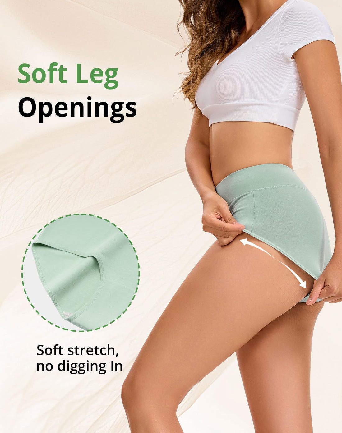 Women's Cotton Underwear High Waisted Briefs 5-Pack