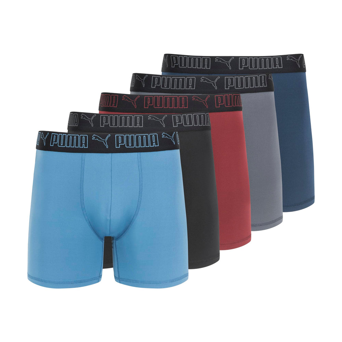 PUMA Men's 5 Pack Performance Boxer Briefs