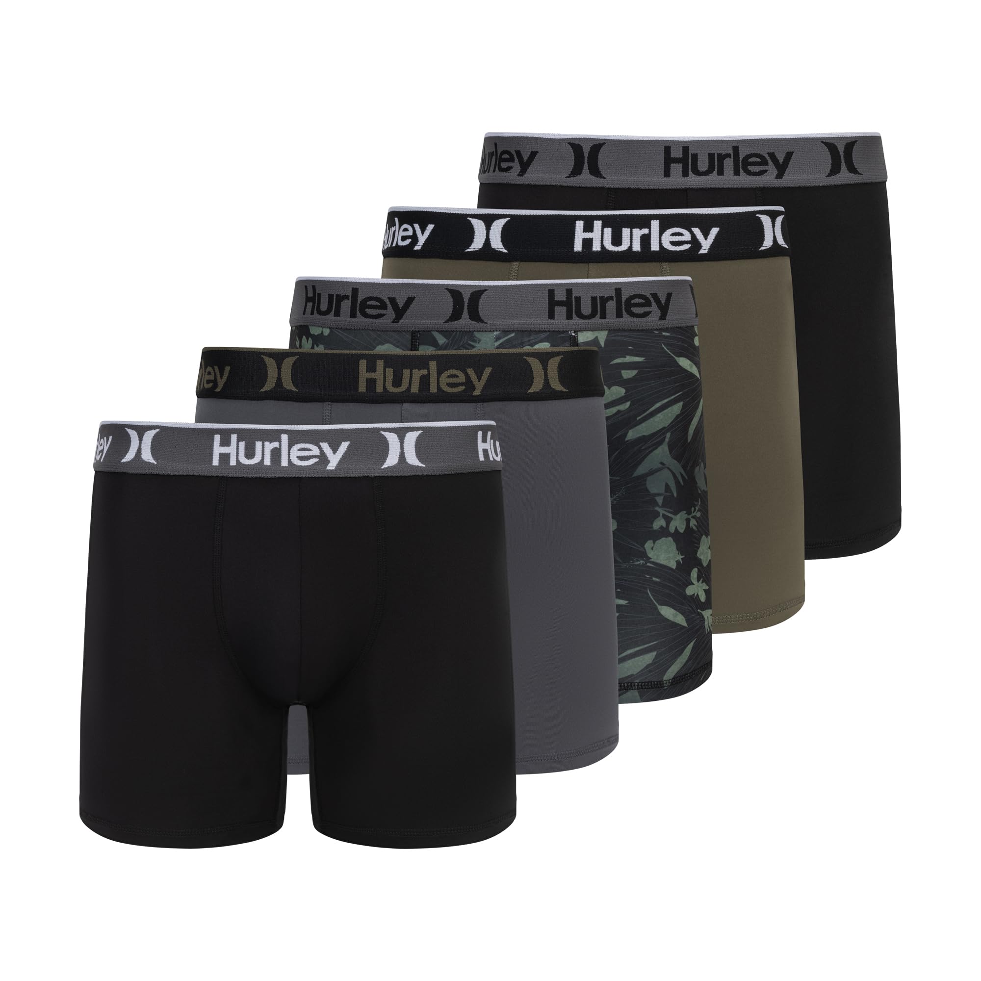 Hurley mens 5 Pack Stretch Boxer Briefs