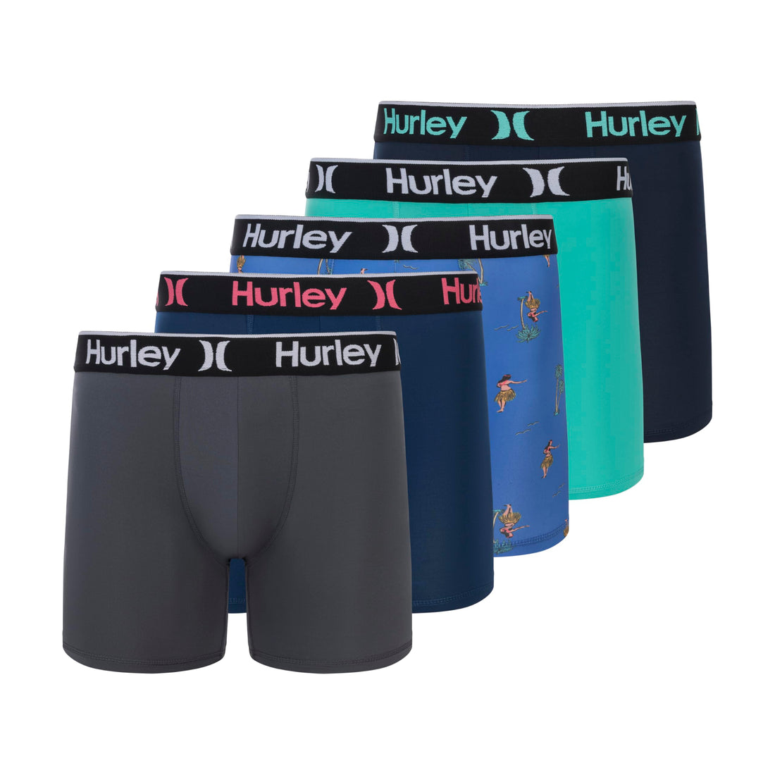 Hurley mens 5 Pack Stretch Boxer Briefs