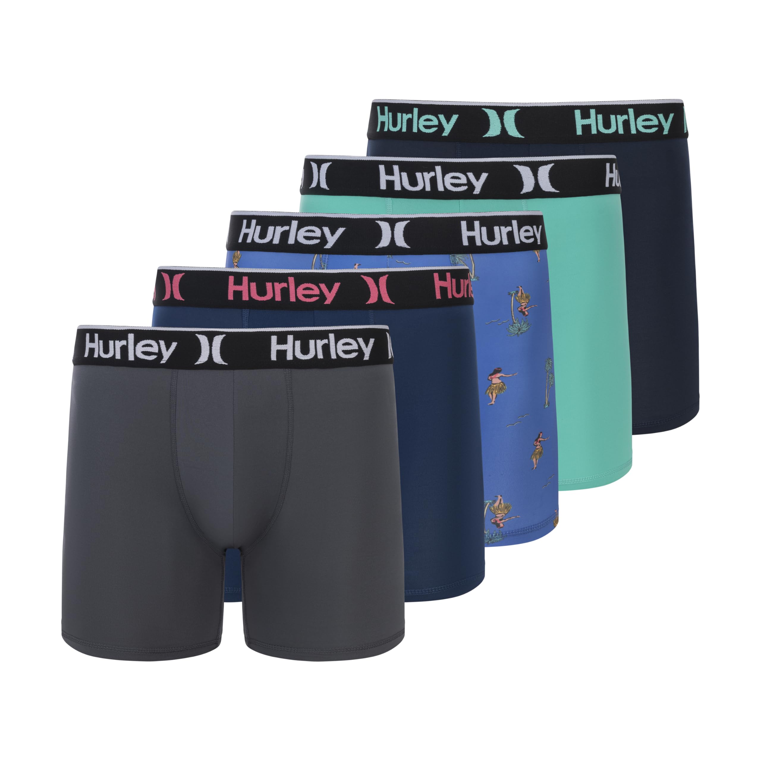 Hurley mens 5 Pack Stretch Boxer Briefs