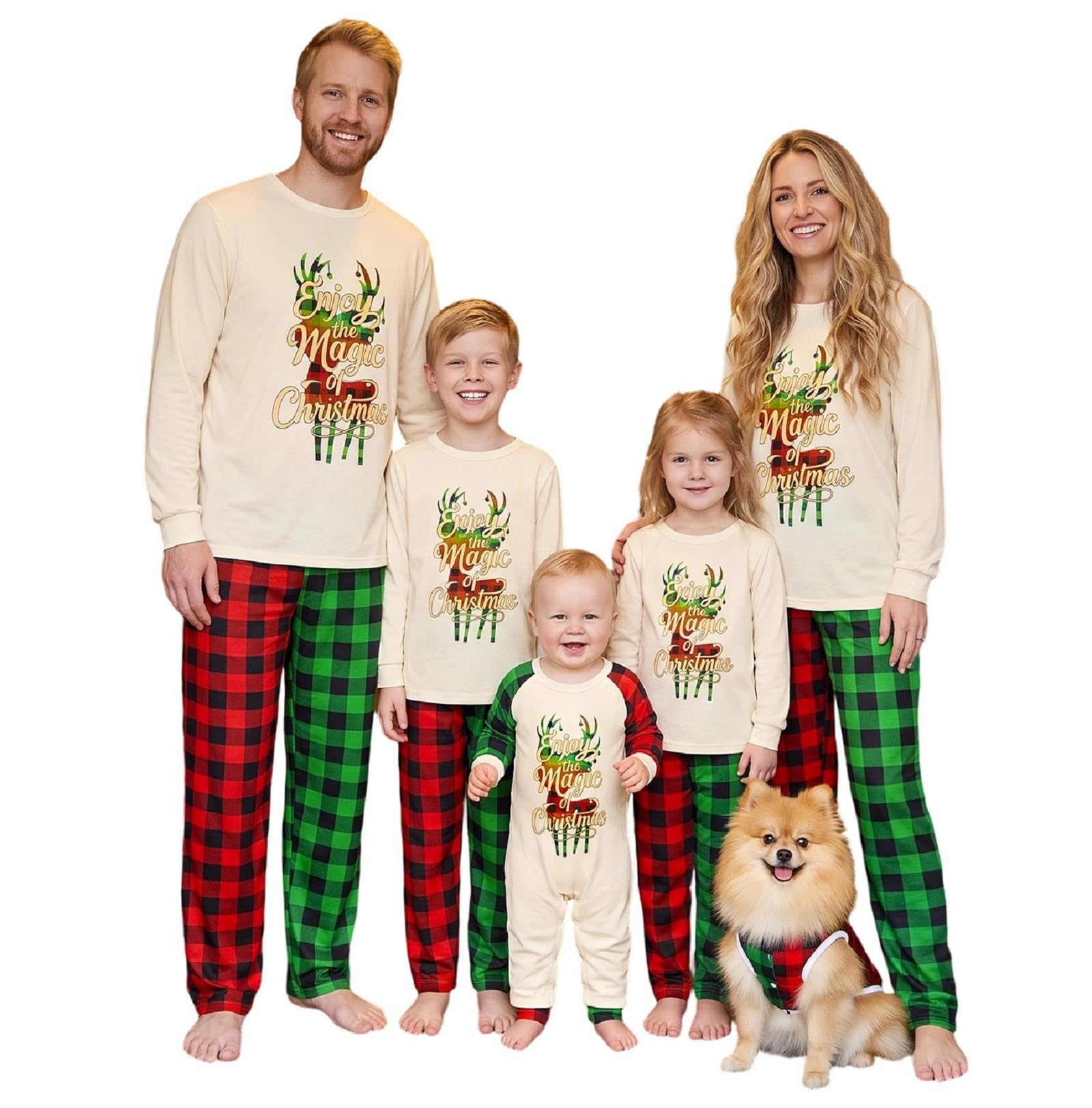 Christmas Pajama Family Matching Pajamas Sets Christmas Pjs Sleepwear Outfits for Christmas Holiday Xmas Party