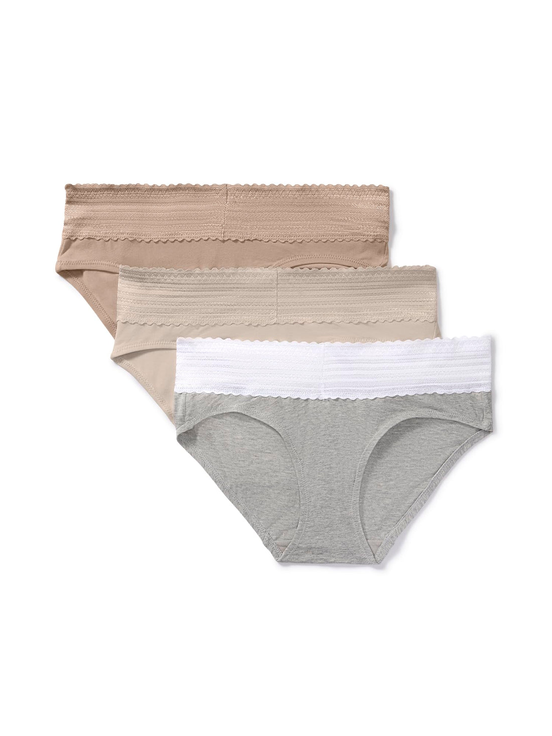 Warner's Women's Blissful Benefits Women's Dig-free Comfort Waist With Lace Cotton Hipster 3-pack