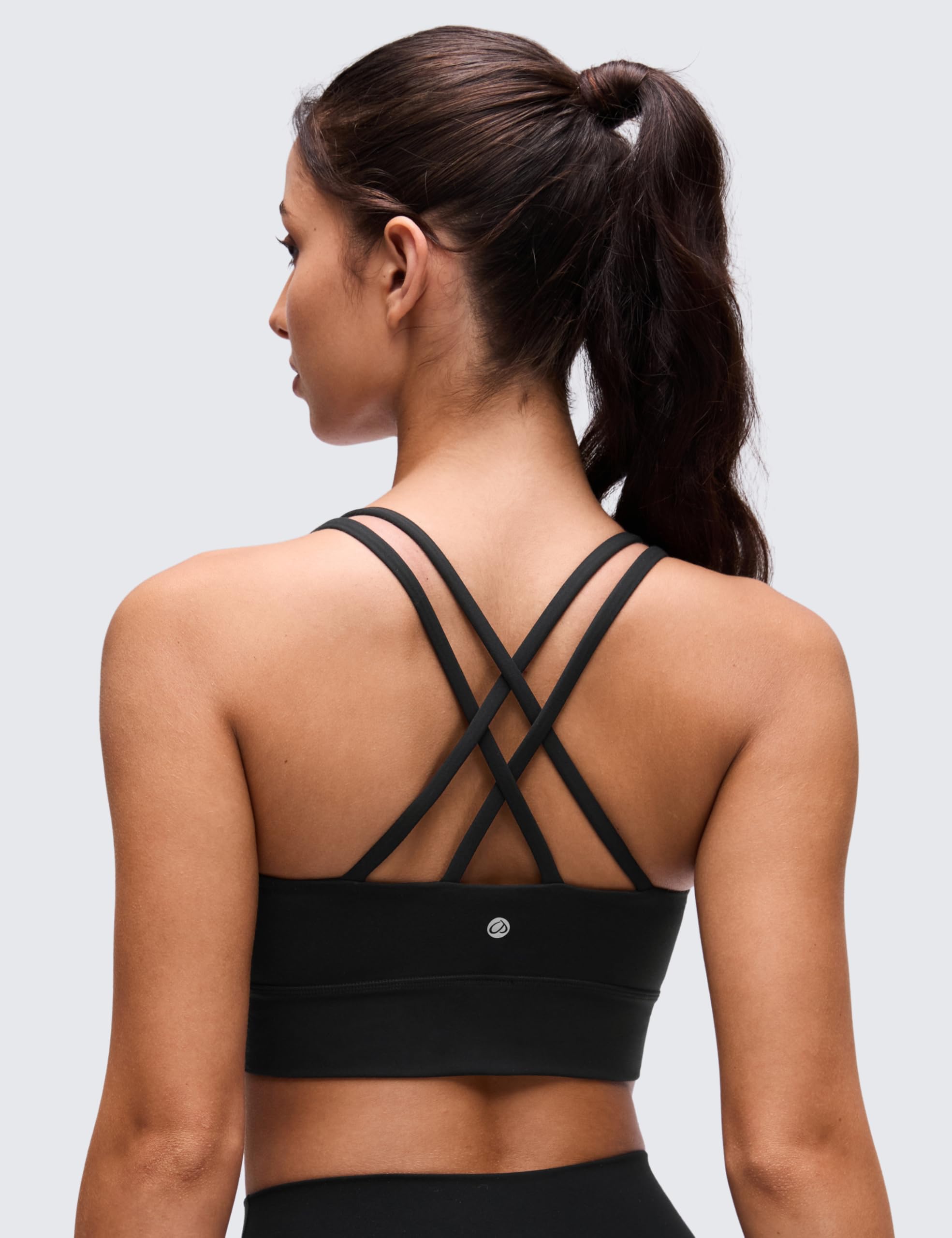 CRZ YOGA Softness Mold Butterluxe Sports Bras | Molded Cup, Light Support, Yoga, Extremely Soft, Longline, Strappy Back, Scoop Neck, for Women