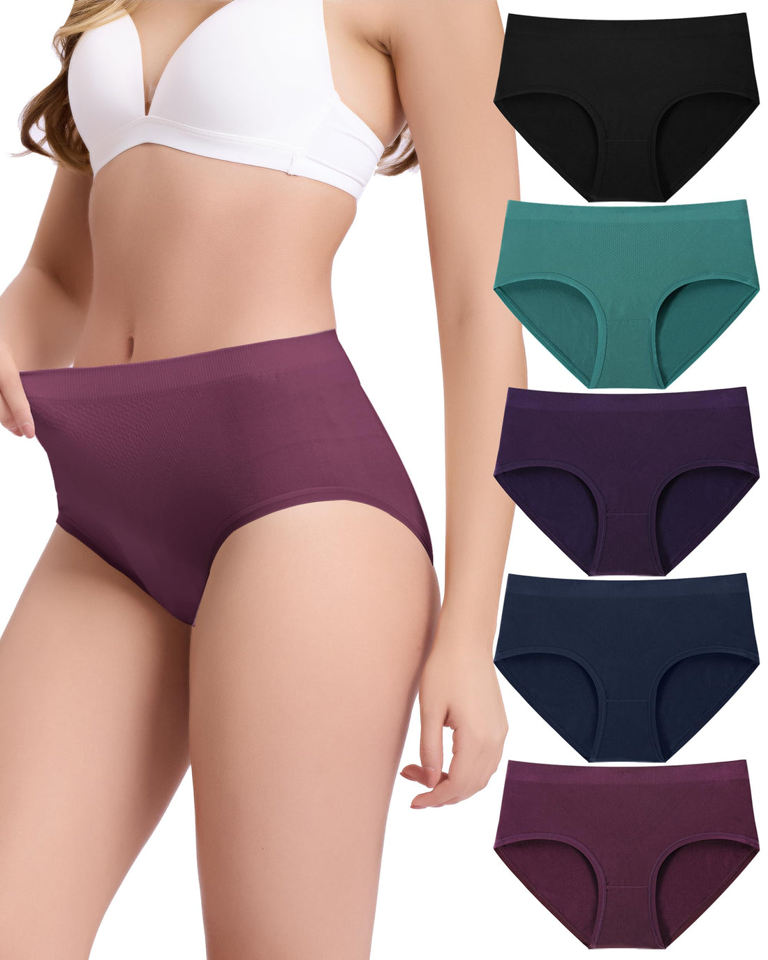 BAMBOO COOL Women's Underwear Ladies Brief Seamless Panties Moisture Wicking Stretchy Full Coverage