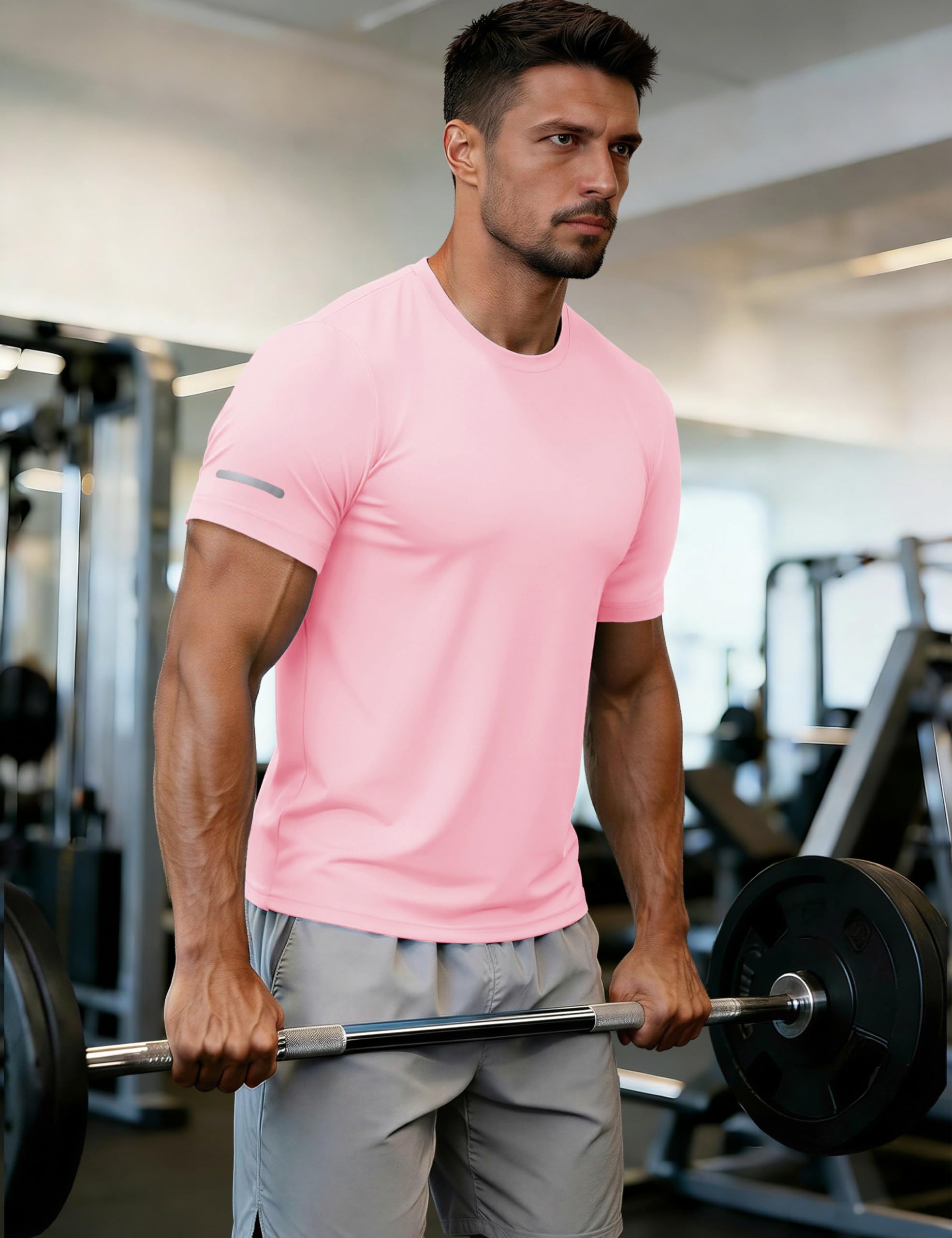 MAGCOMSEN Mens Workout Shirts Dry Fit Sun Protection Athletic Short Sleeve Shirt UPF 50+ Gym Running Swim Rash Guard Top