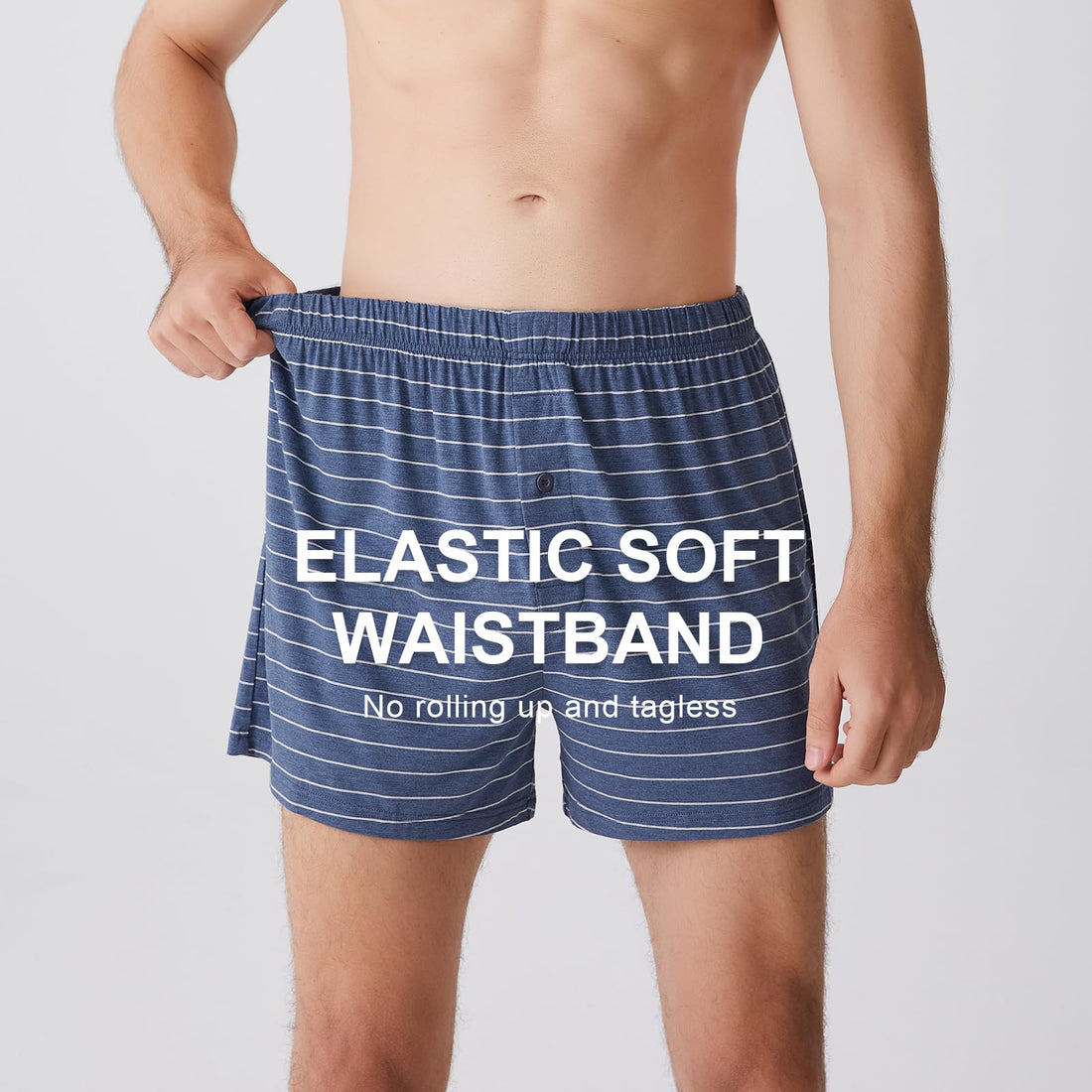 BAMBOO COOL Mens Boxers Short Classic Fit Soft Casual Underwear Loose Breathable Boxer Shorts for Men