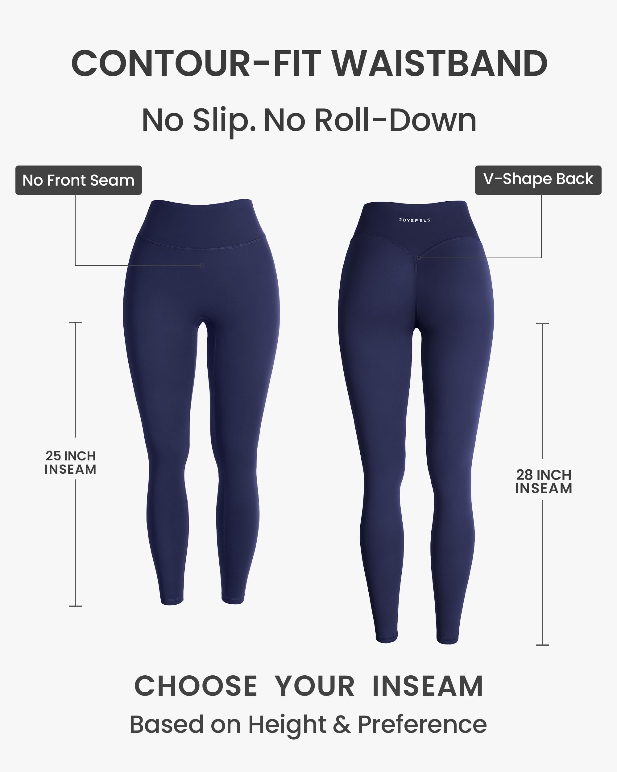 JOYSPELS Womens No Front Seam Workout Hidden Scrunch Legging 25"/ 28" High Waisted Booty Lifting Tummy Control Gym Yoga Pants