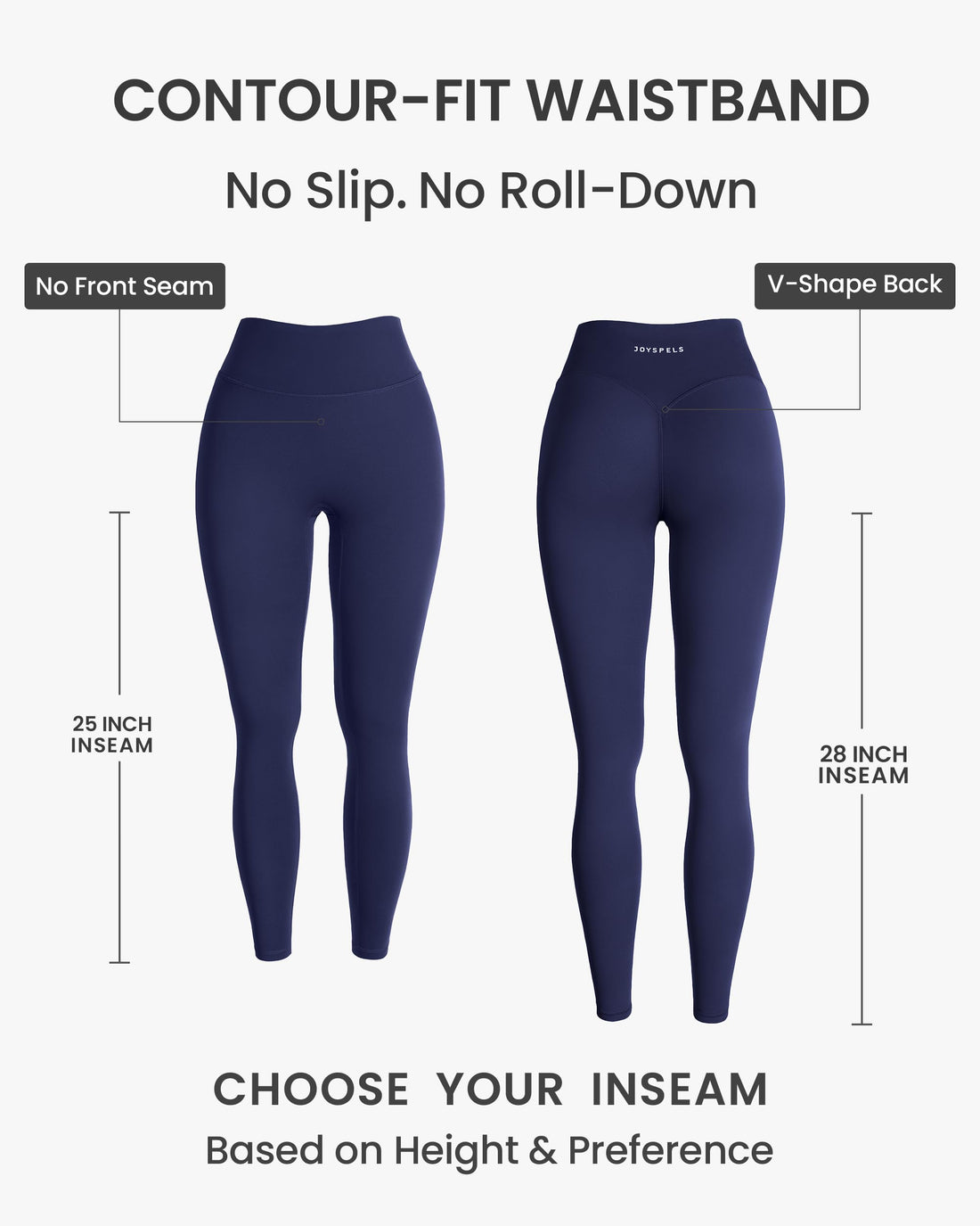 JOYSPELS Womens No Front Seam Workout Hidden Scrunch Legging 25"/ 28" High Waisted Booty Lifting Tummy Control Gym Yoga Pants