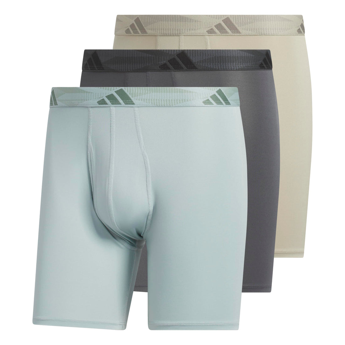 adidas Men's Microfiber Boxer Briefs (3-pack) performance Stretch Moisture-wicking Underwear