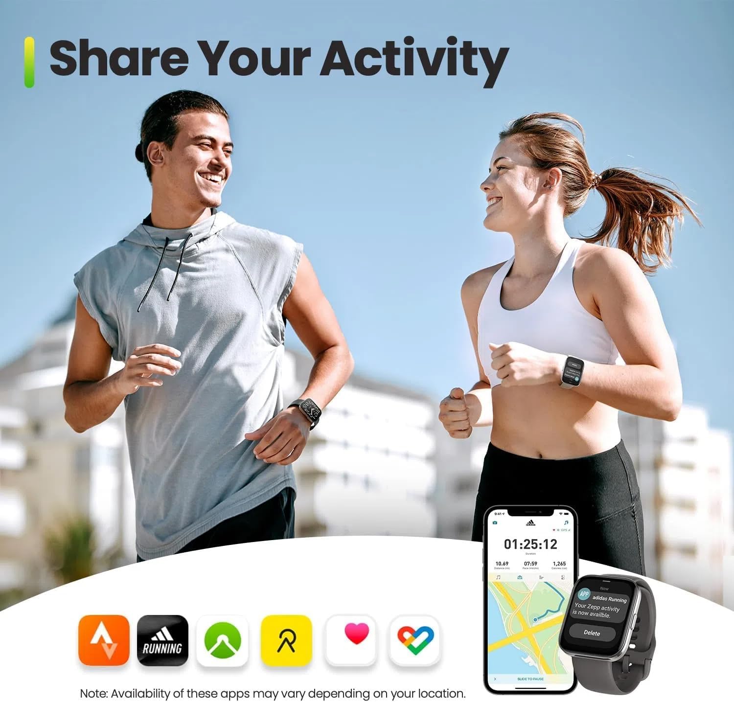 Amazfit Bip 5 Unity Smart Watch, 1.9" Screen, 11-Day Battery, iOS/Android