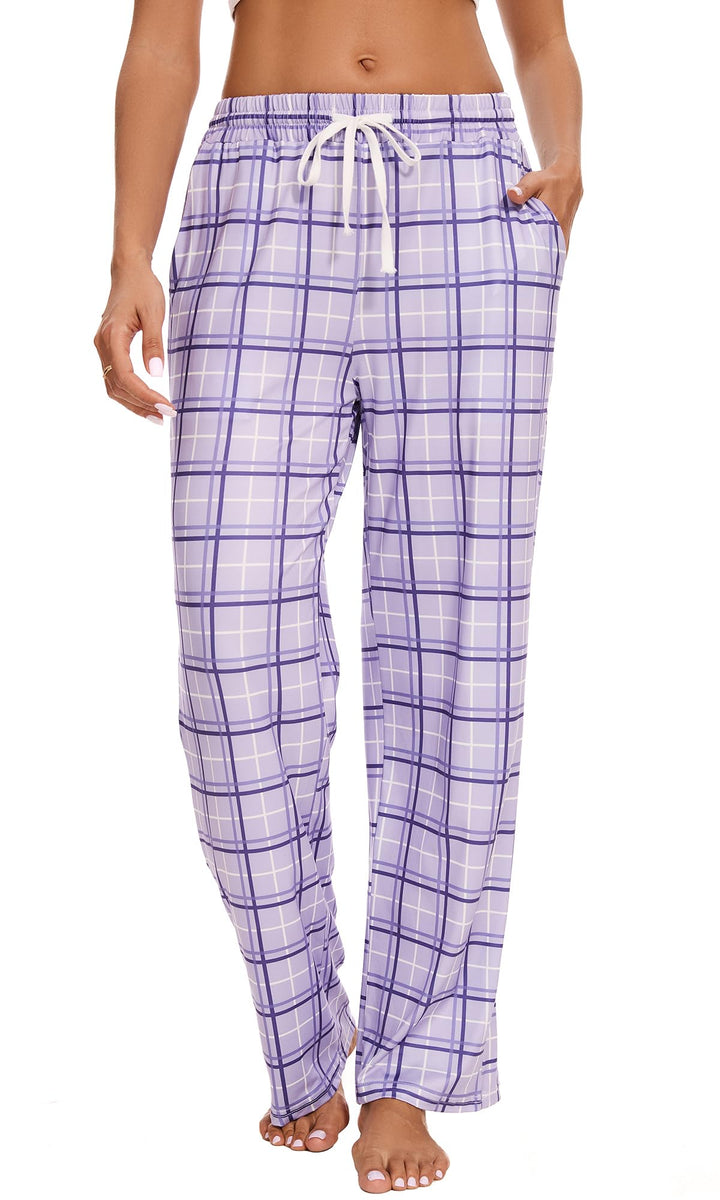 Kabento Womens Pajama Pants Plaid Sleep Lounge Pj Bottoms With Pockets