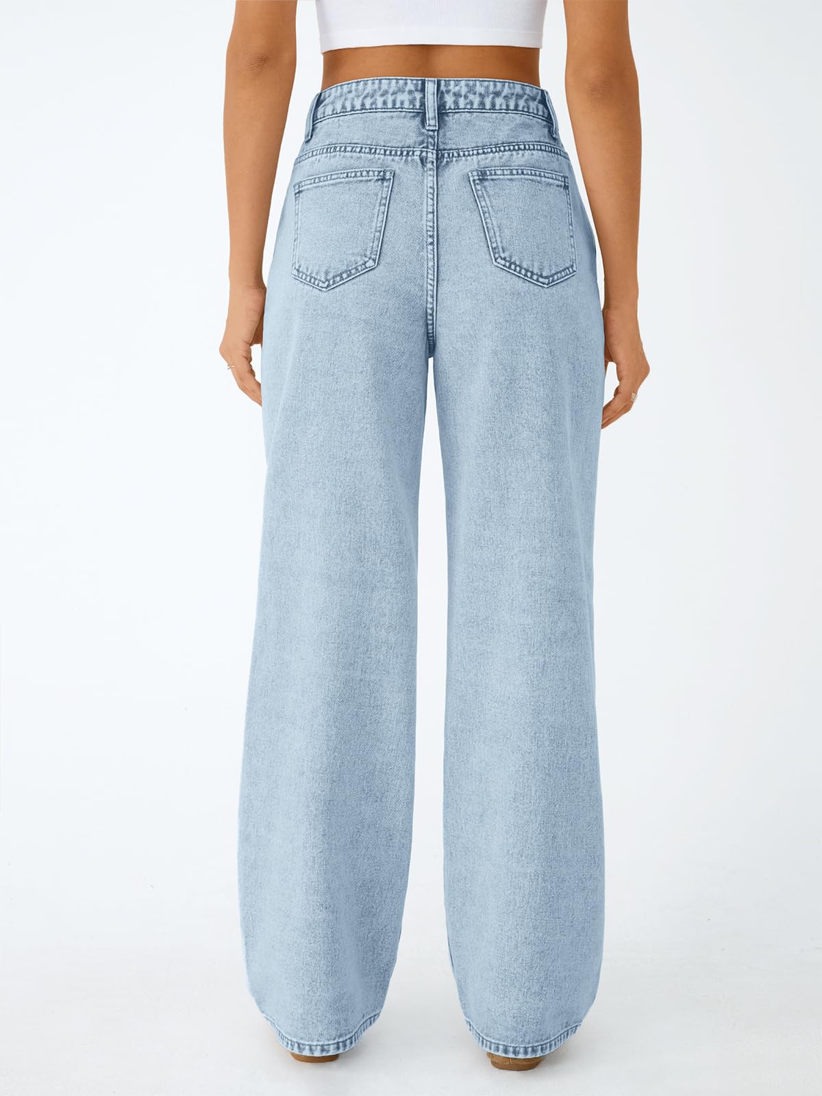 Trendy Queen Women High Waisted Straight Wide Leg Jeans Stretch Baggy Pants | High Rise Denim, Relaxed Fit Trousers, Retro Y2K Aesthetic, Streetwear Style, Long Straight Leg Pants
