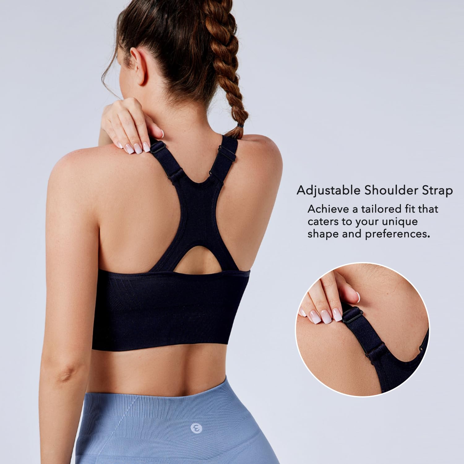 Evercute High Impact Sports Bras for Women 3/4/5 Pack, Adjustable Straps Padded Supportive Seamless Racerback Running Bras