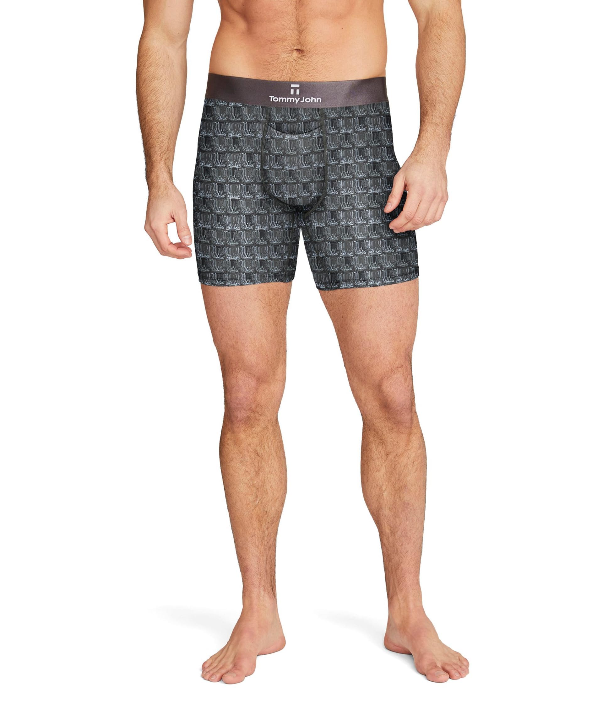 Tommy John Men's Mid-Length Boxer Briefs - Second Skin Fabric - 6" Inseam, Underwear with Contour Pouch and Quick Draw Fly