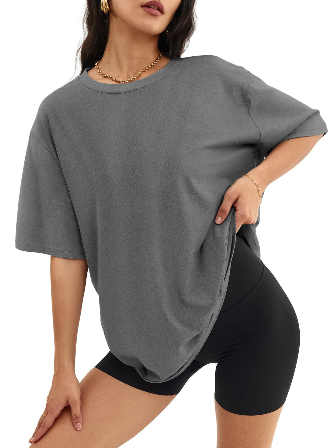 ATHMILE Womens Oversized T Shirts Casual Tee Workout Tops Gym Clothes Summer Loose Fit Short Sleeve Graphics Basic Y2K 2026