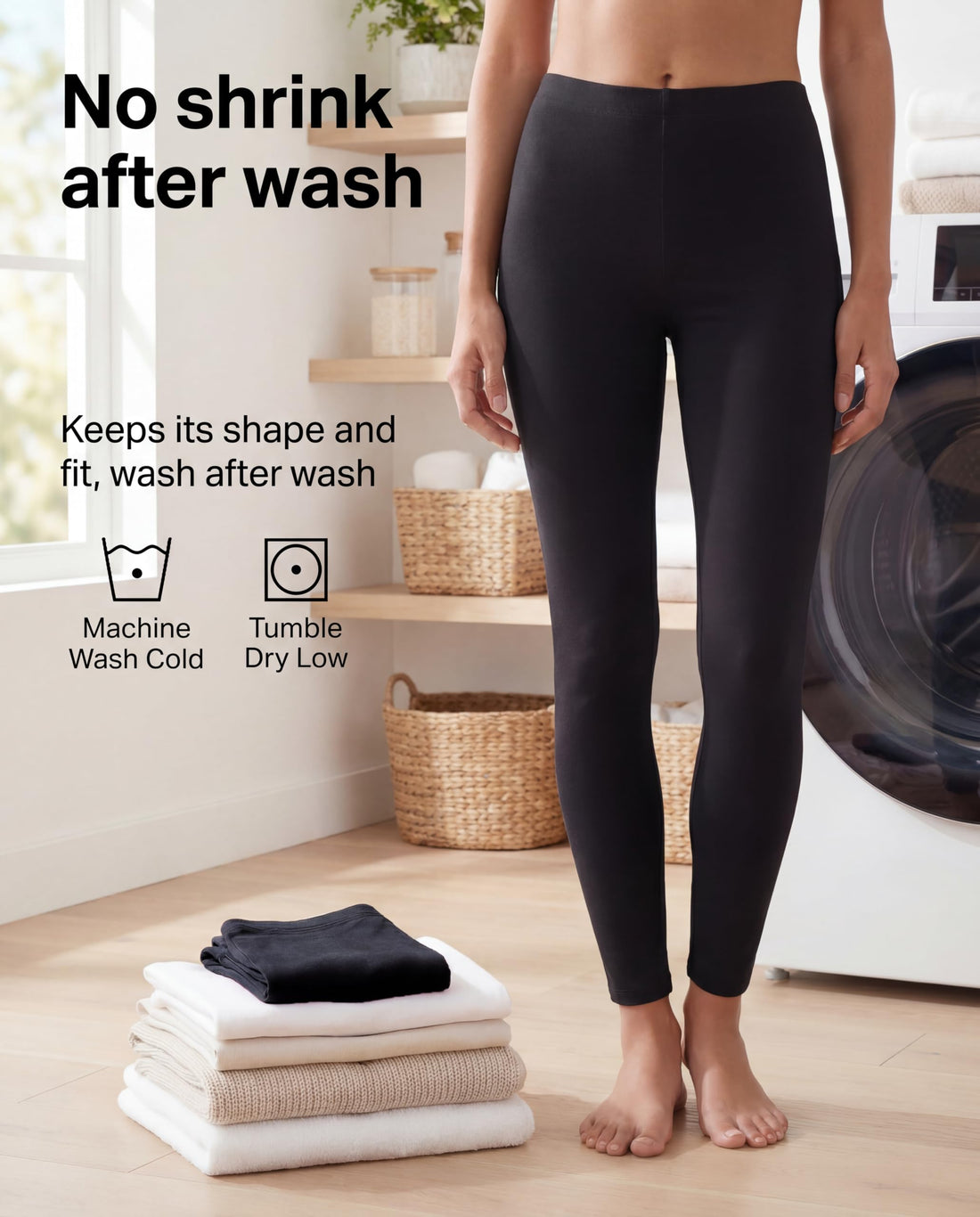 no nonsense Women's Leggings - Soft Cotton Feel, Comfortable & Perfect for Layering, Gentle Elastic Waistband