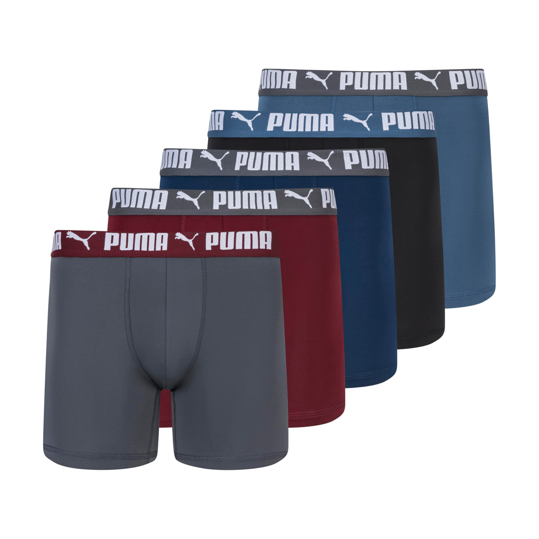 PUMA Men's 5 Pack Performance Boxer Briefs