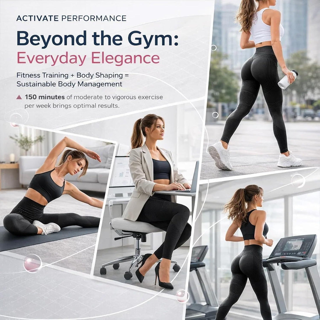 Women's High Waist Yoga Leggings with Built-in Resistance Bands, Tummy Control Seamless Workout Pants for Gym Running