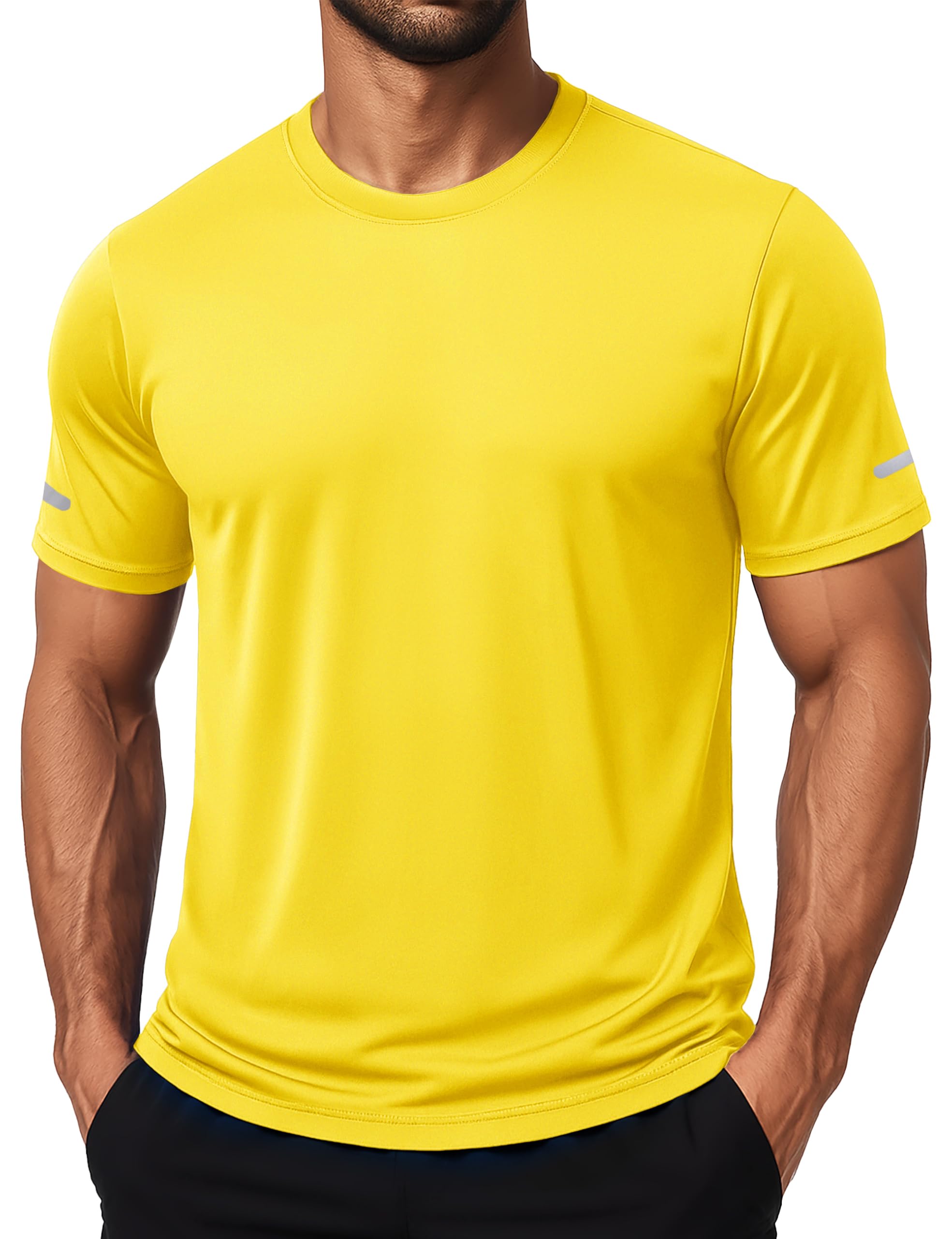 MAGCOMSEN Mens Workout Shirts Dry Fit Sun Protection Athletic Short Sleeve Shirt UPF 50+ Gym Running Swim Rash Guard Top