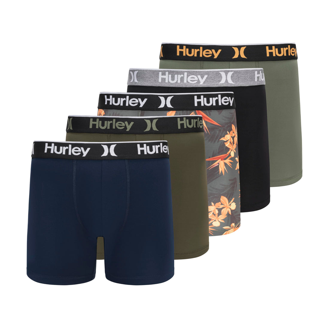 Hurley mens 5 Pack Stretch Boxer Briefs