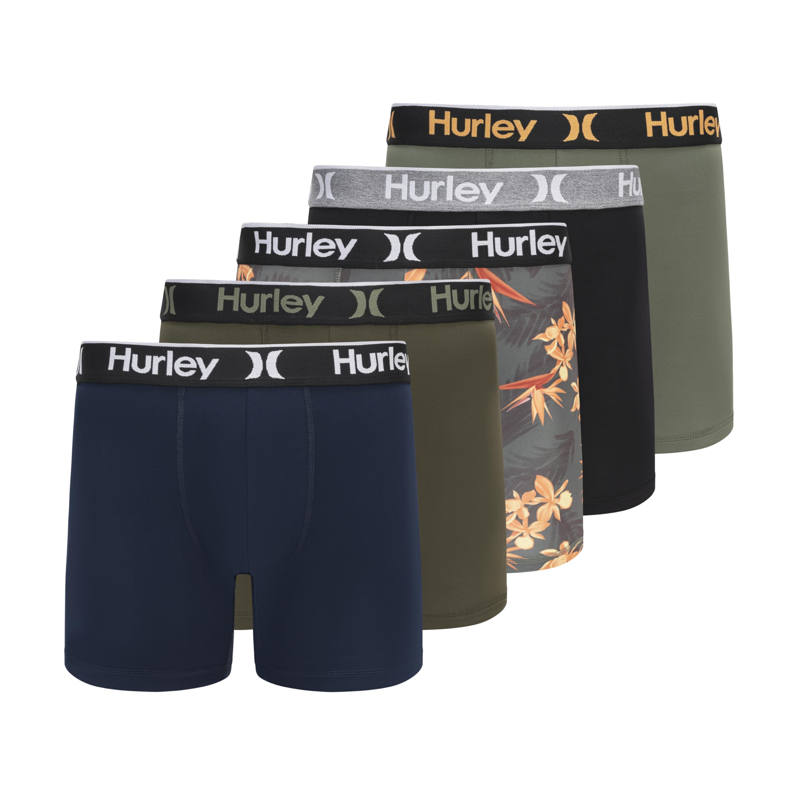 Hurley mens 5 Pack Stretch Boxer Briefs