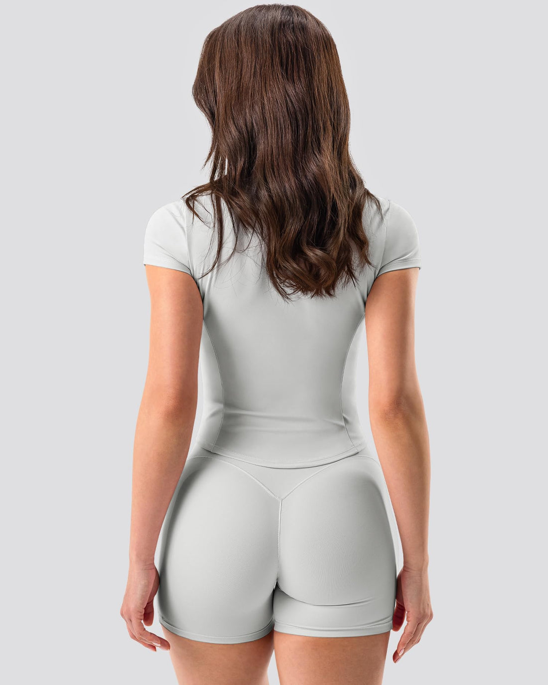 GYM RAINBOW Short Sleeve Workout Tops for Women, Cropped Workout Shirts Slim Fit Crew Neck Athletic Gym Running T Shirts