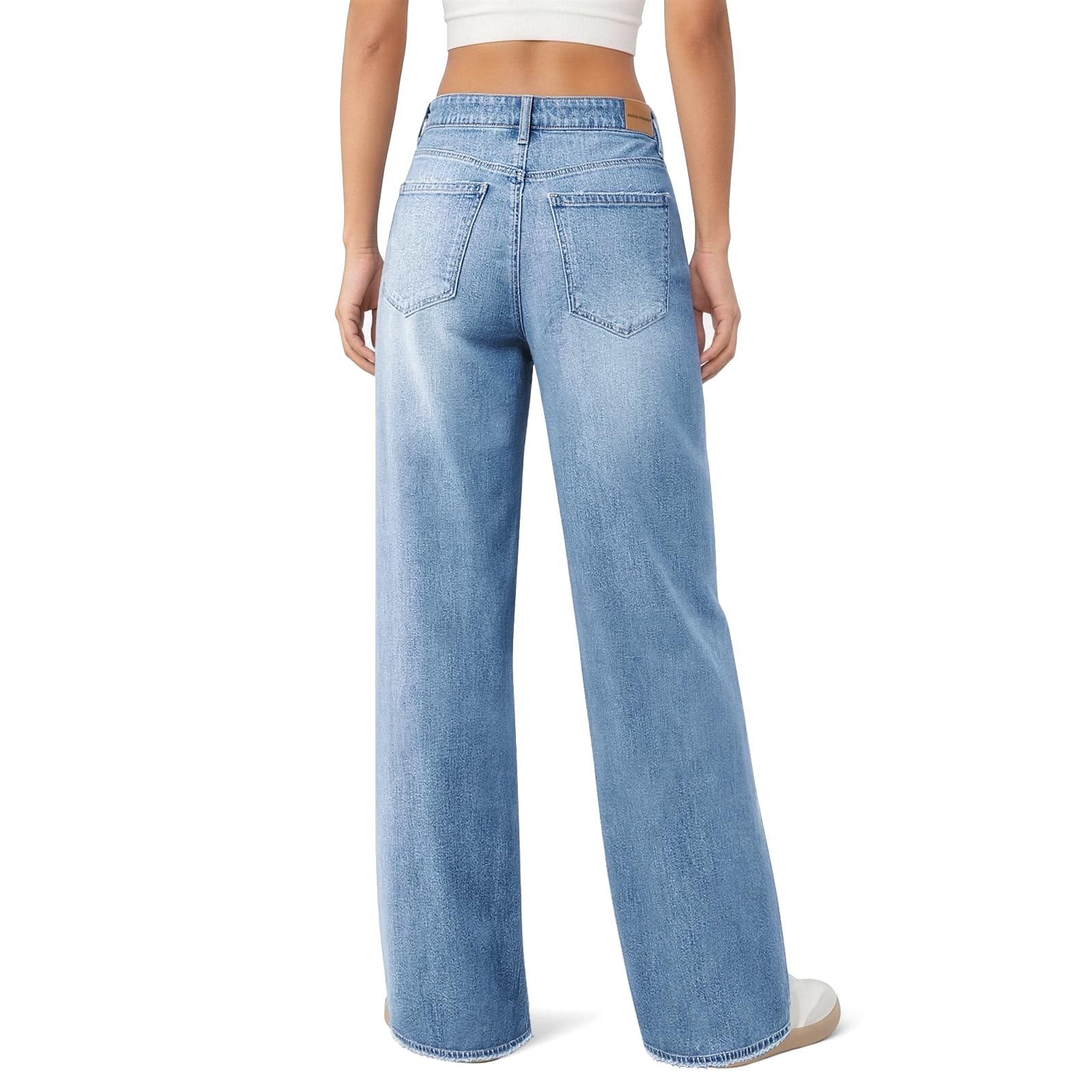 Women's Wide Leg Jeans High Waisted Baggy Straight Leg Loose Stretchy Casual Denim Pants