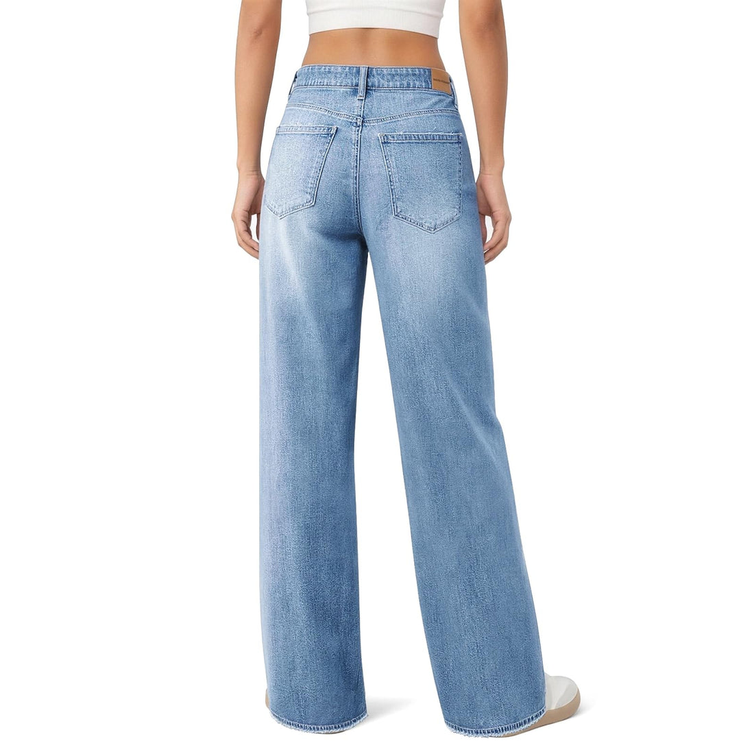 Women's Wide Leg Jeans High Waisted Baggy Straight Leg Loose Stretchy Casual Denim Pants