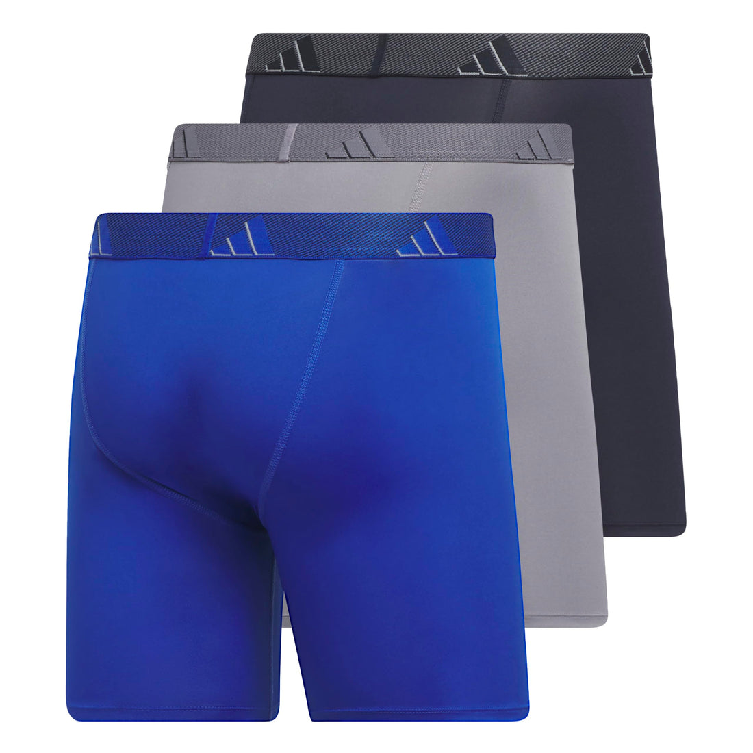 adidas Men's Microfiber Boxer Briefs (3-pack) performance Stretch Moisture-wicking Underwear