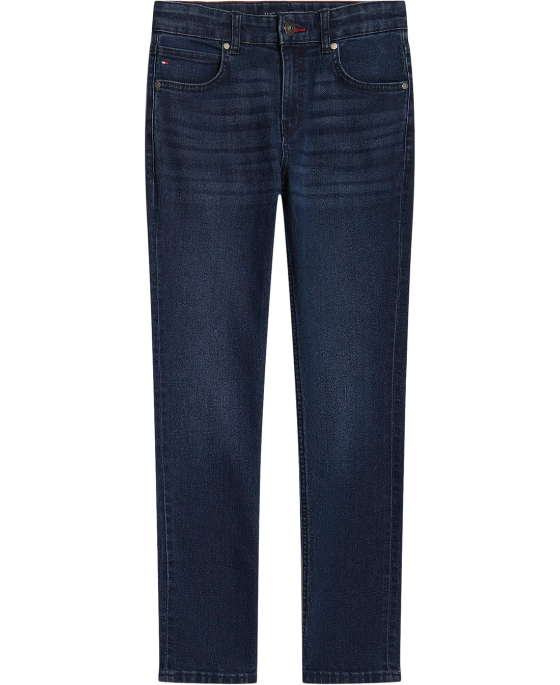 Tommy Hilfiger Boys' 5-Pocket Stretch Slim Straight Leg Denim Jean, Zipper Fly & Button Closure